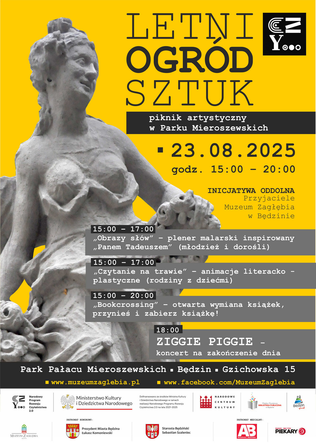 Będzin. Letni Ogród Sztuk 2025. Plakat. 23 sierpnia 2025.