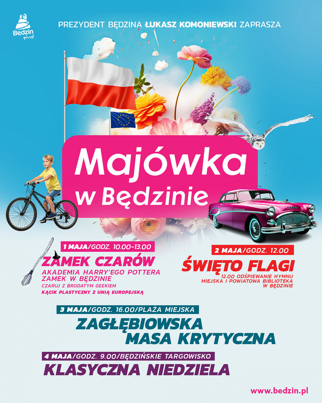 Będzin. „Majówka w Będzinie” 2025. Plakat.