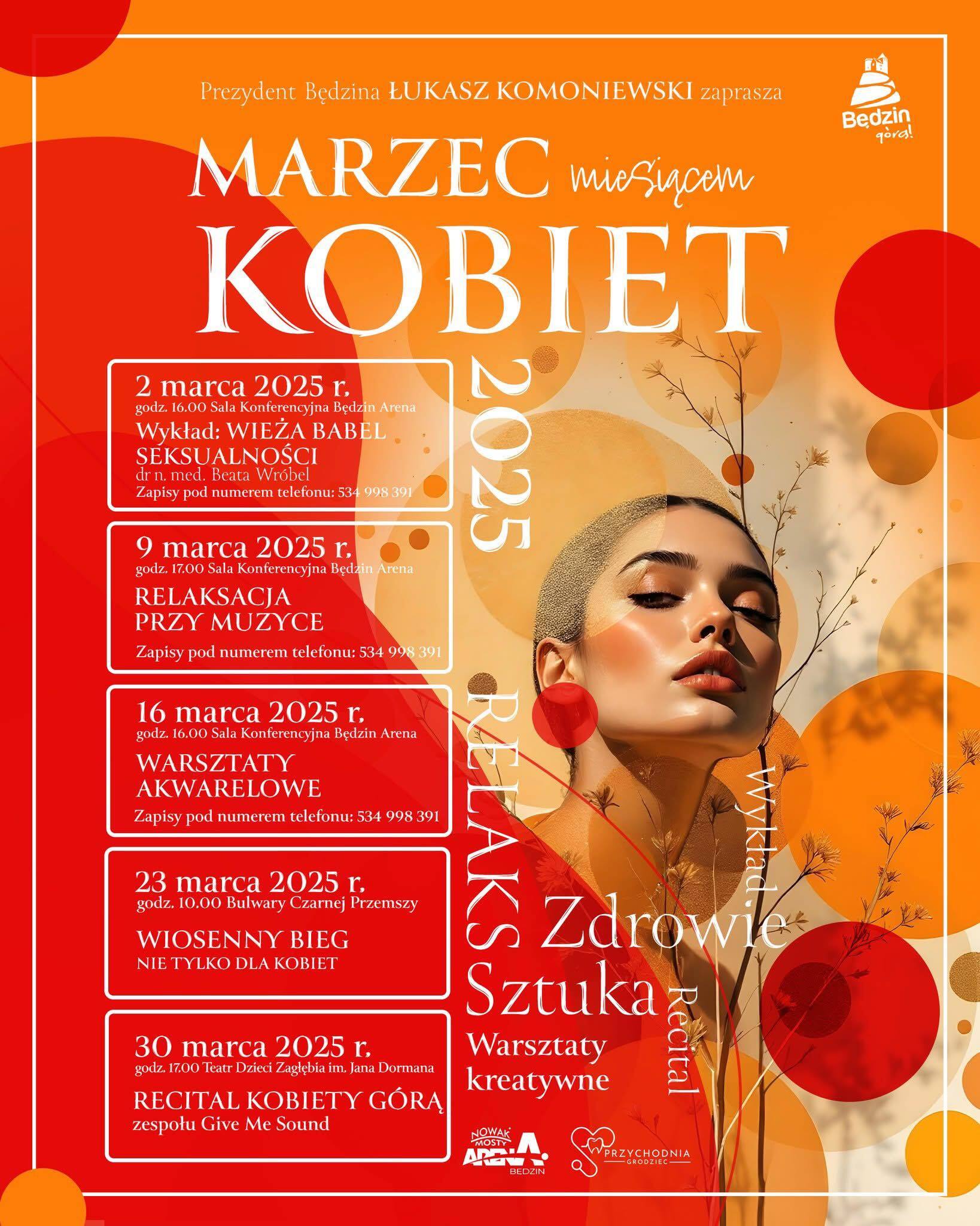 Będzin. „Marzec miesiącem kobiet” 2025. Plakat.