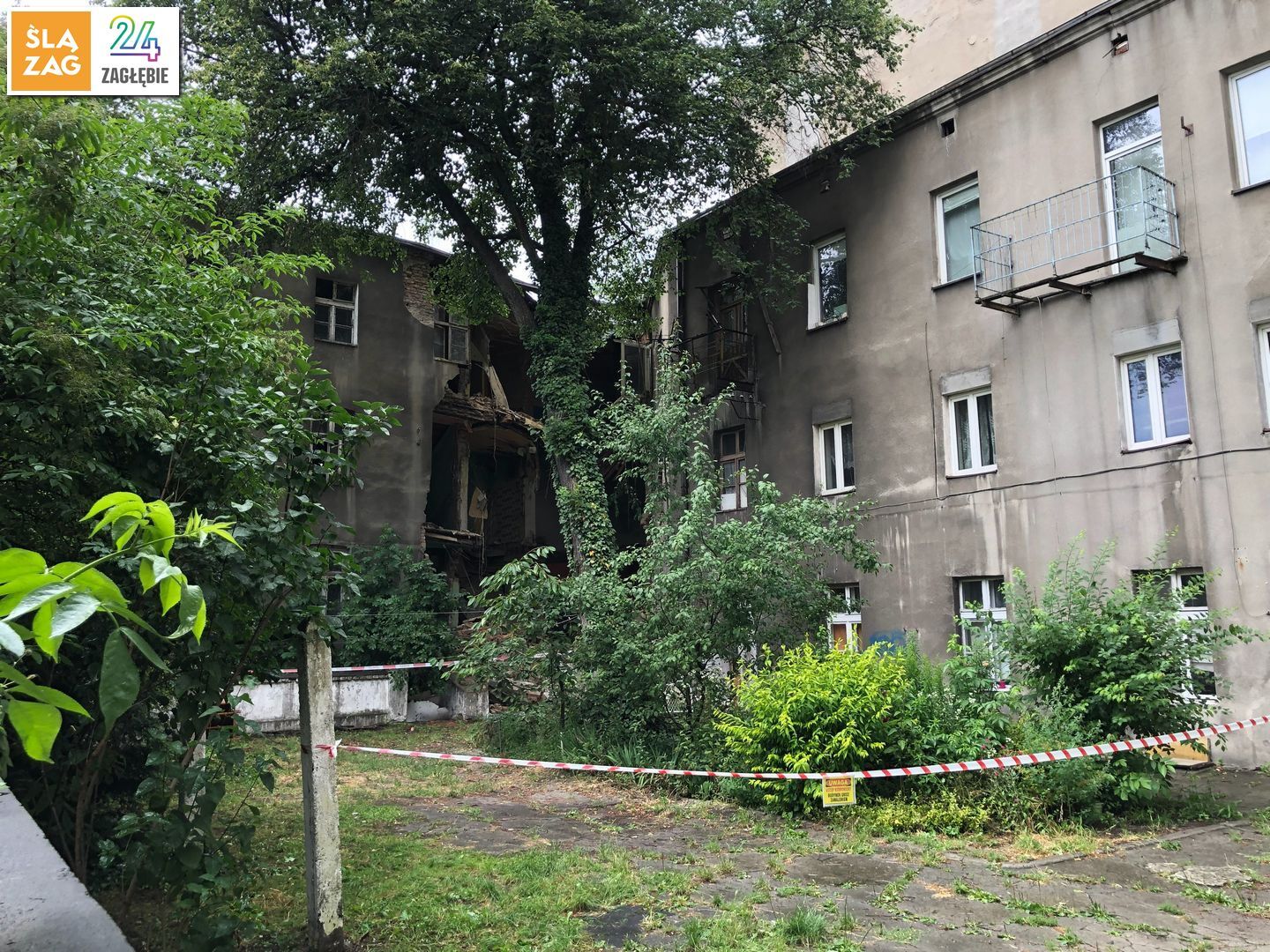 Będzin. Zawalona kamienica przy ulicy Stanisława Małachowskiego 54. 6 lipca 2026