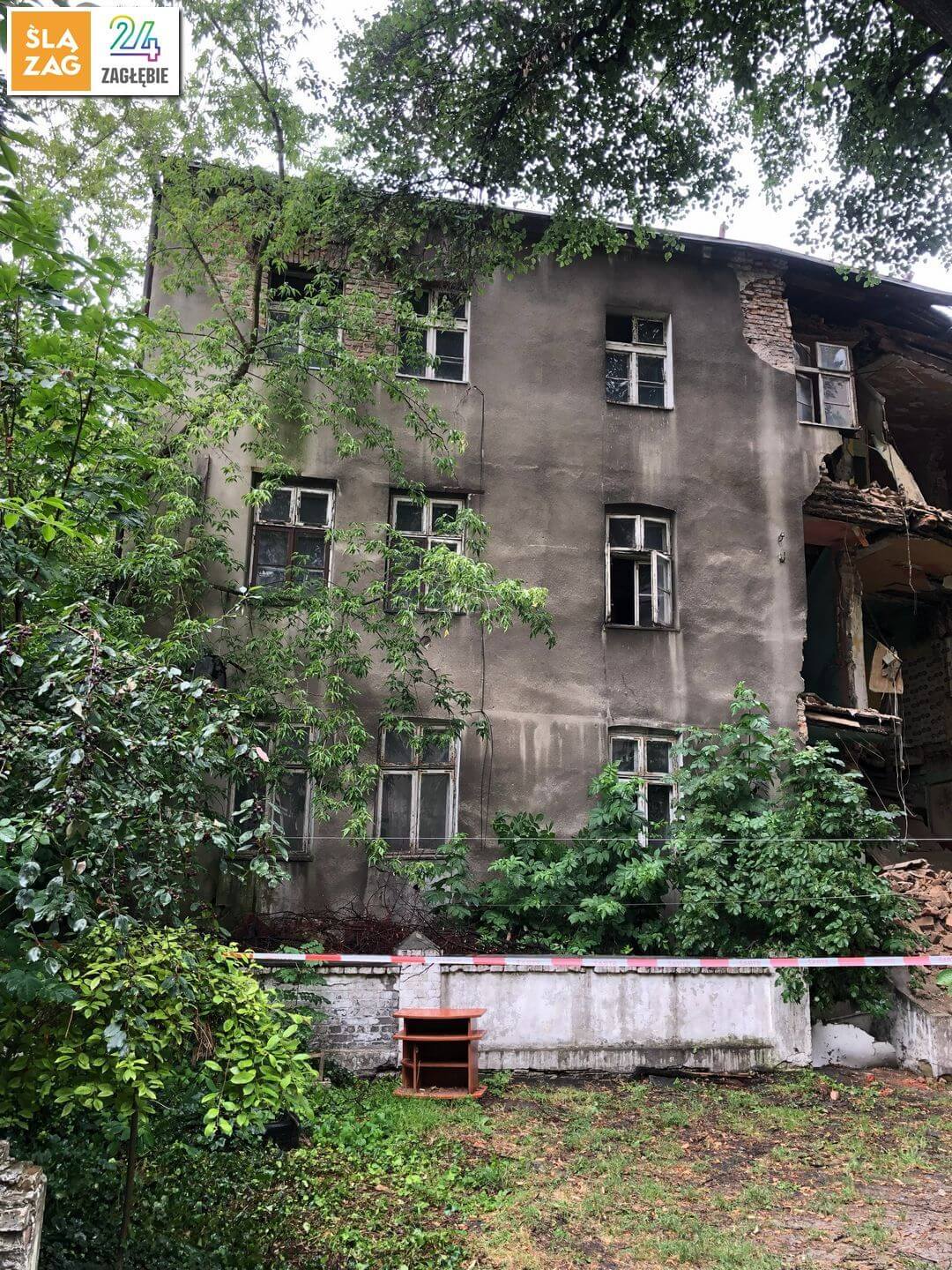 Będzin. Zawalona kamienica przy ulicy Stanisława Małachowskiego 54. 6 lipca 2026