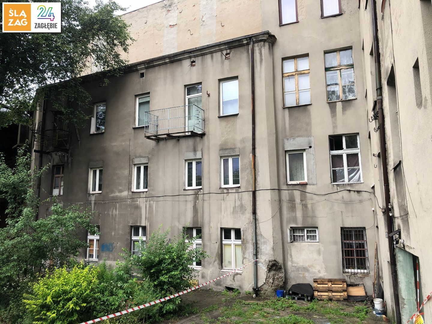 Będzin. Zawalona kamienica przy ulicy Stanisława Małachowskiego 54. 6 lipca 2026