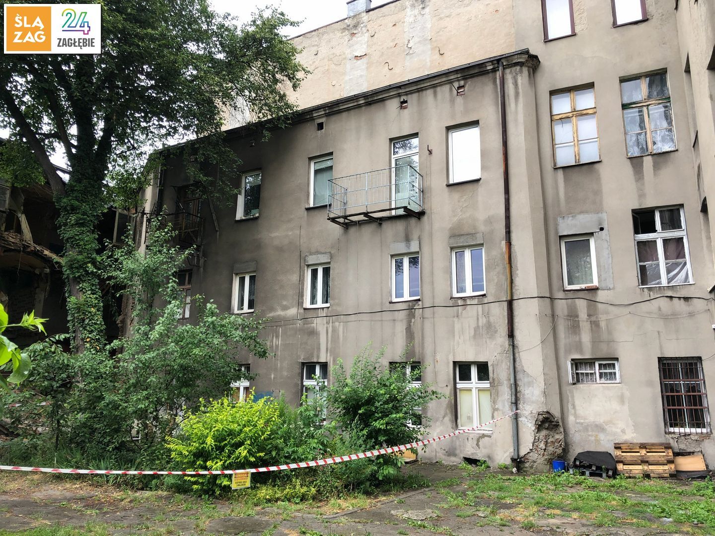 Będzin. Zawalona kamienica przy ulicy Stanisława Małachowskiego 54. 6 lipca 2026