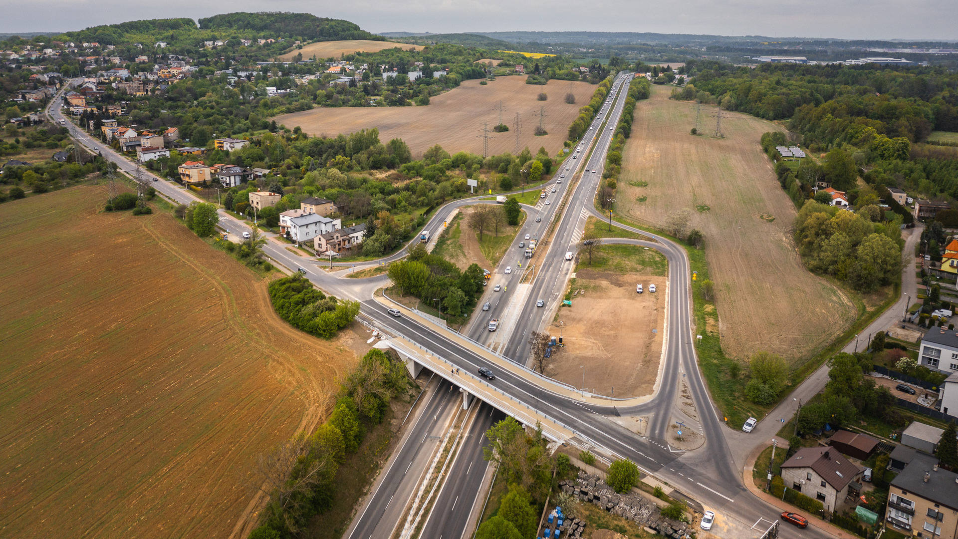 Będzin. Wiadukt nad drogą krajową numer 86, w ciągu ulicy Wolności. 7 maja 2026