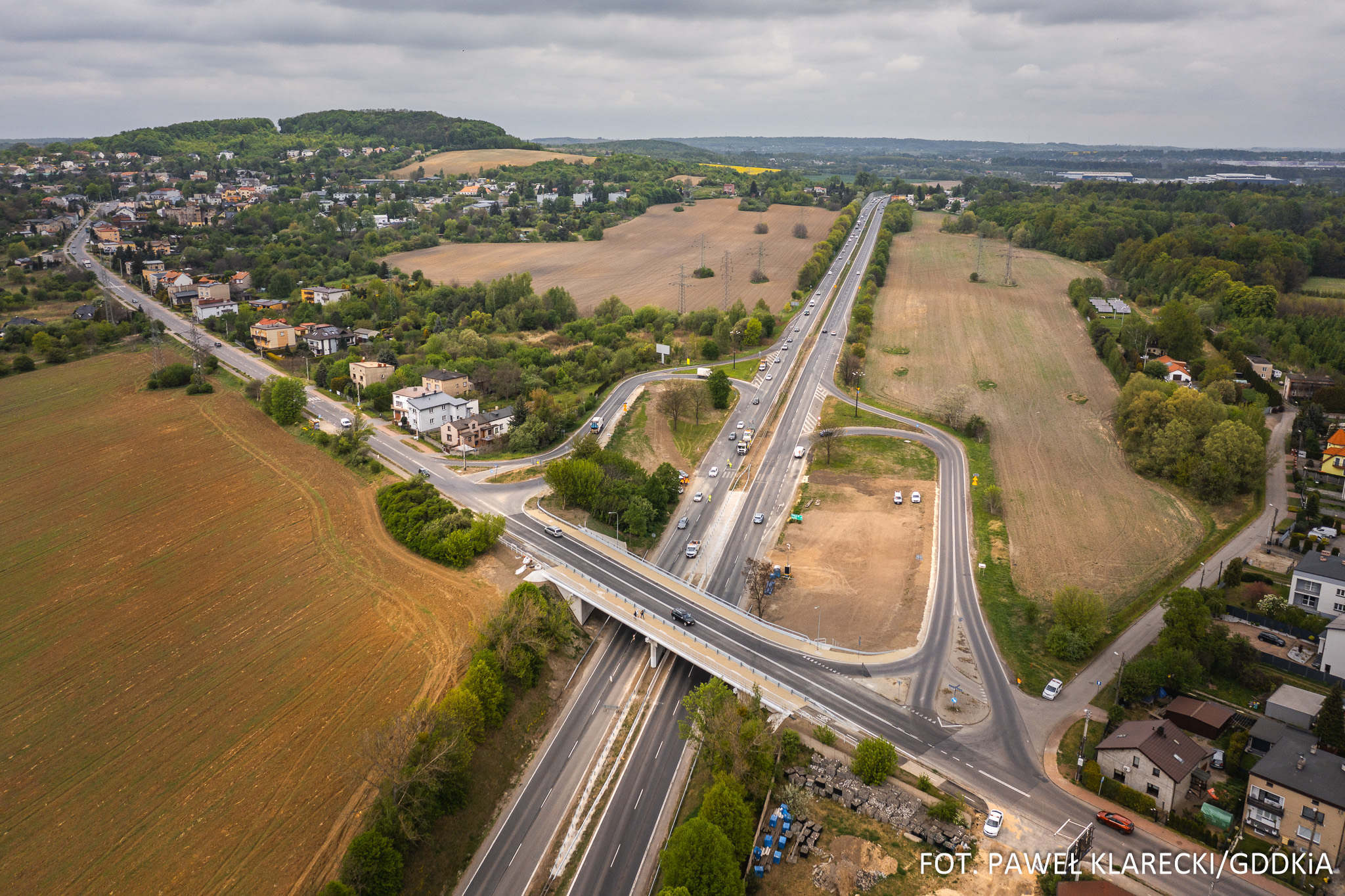 Będzin. Wiadukt nad drogą krajową numer 86, w ciągu ulicy Wolności. 7 maja 2026