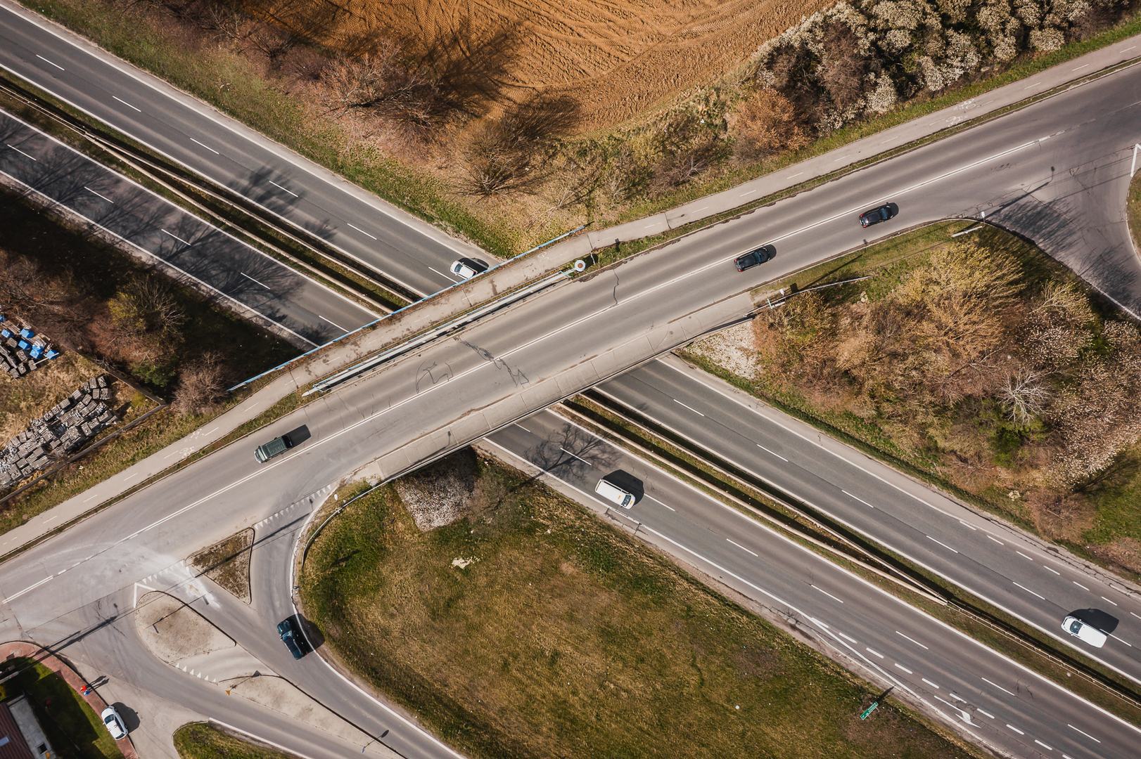 Będzin. Węzeł drogowy DK86 i ulicy Wolności. Wiadukty będą rozebrane i zastąpione nowym. Kwiecień 2025.