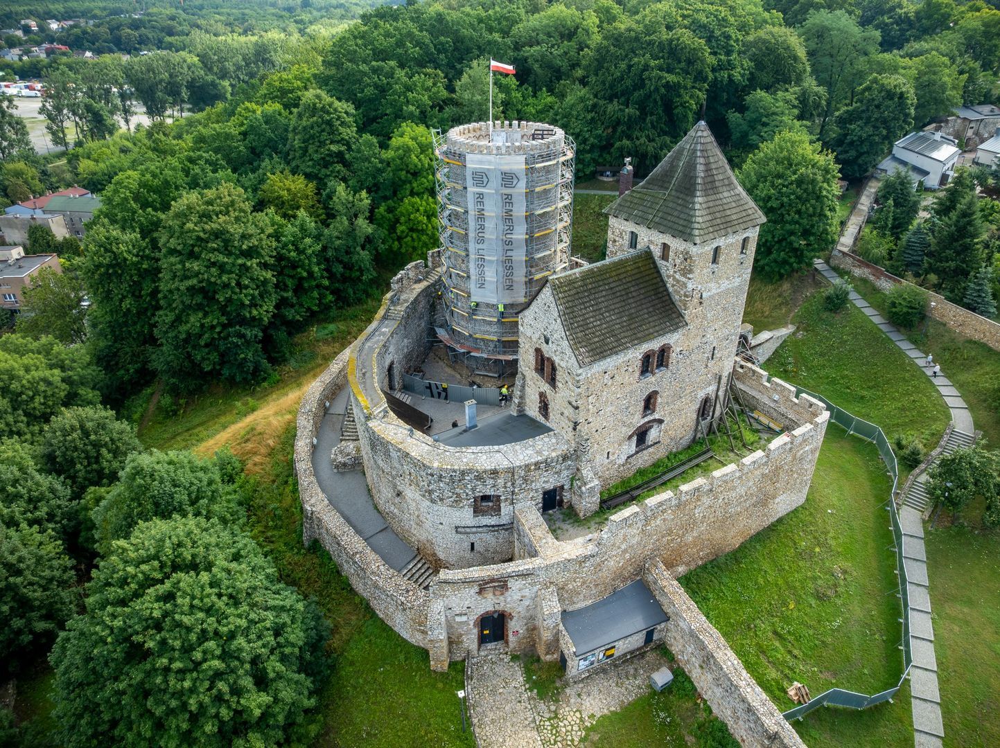 Zamek w Będzinie. Remont. Lipiec 2025.