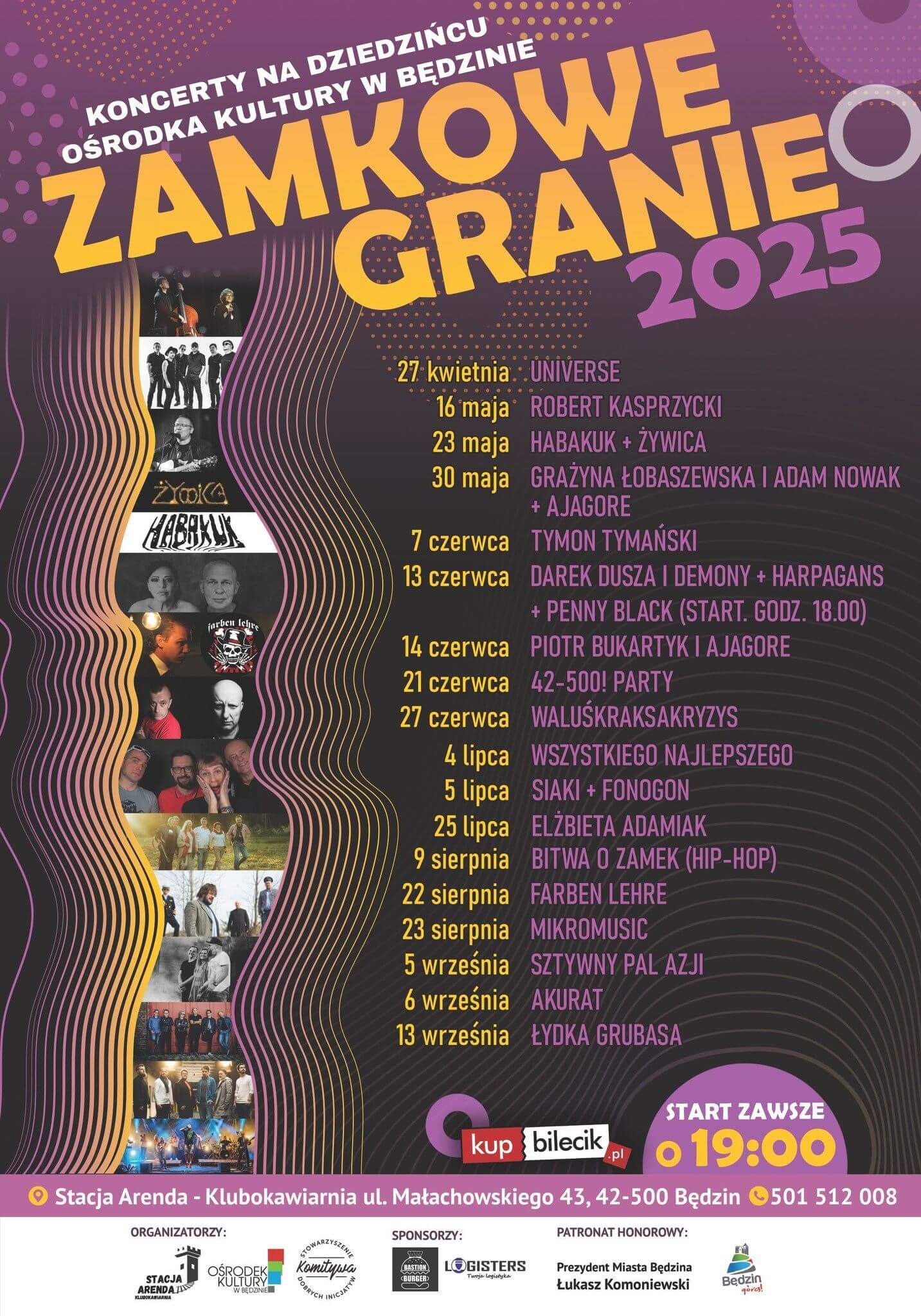 „Zamkowe Granie” 2025 w Będzinie. Plakat.