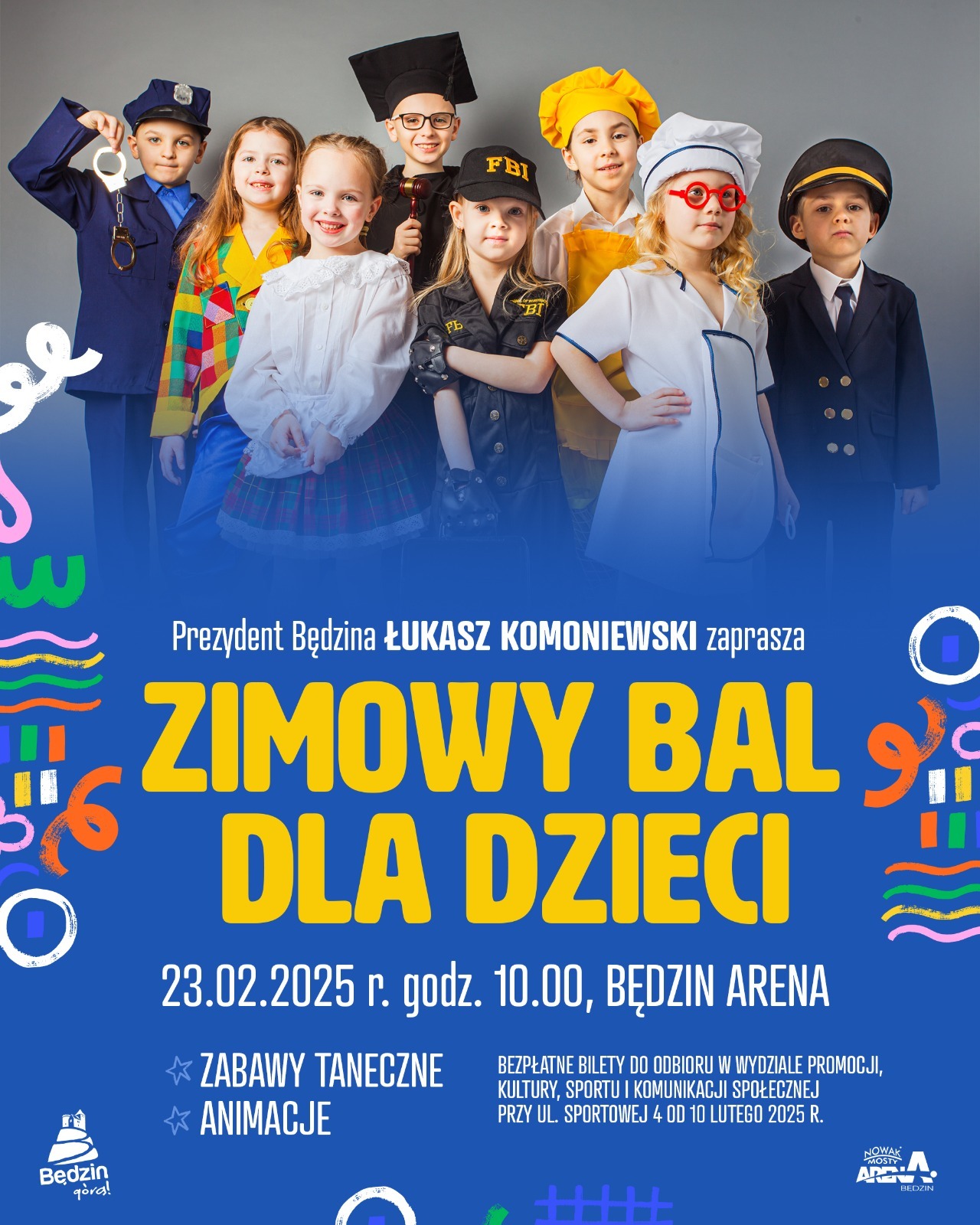 „Będzin Arena” – zaproszenie na Zimowy Bal dla dzieci. 23 lutego 2025.