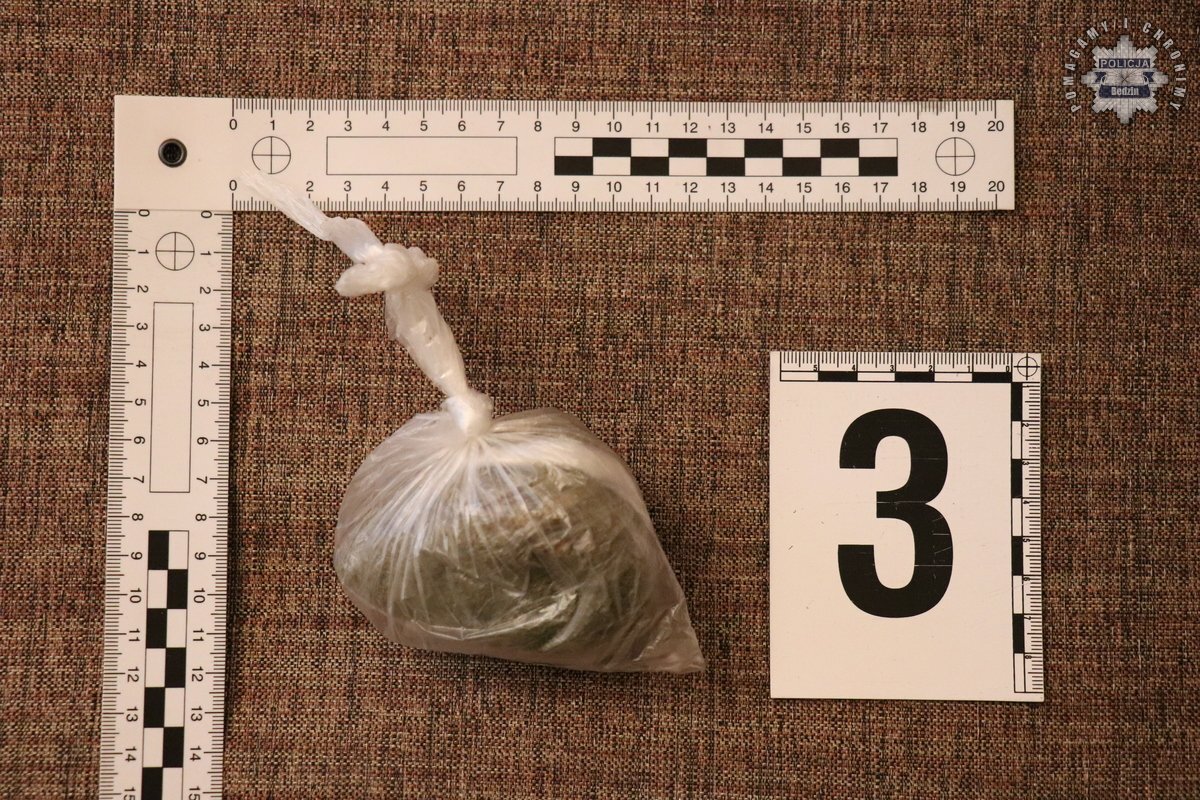 Zatrzymanie za posiadanie narkotyków i broni. Brzękowice (gmina Psary), Będzin, Sosnowiec. 8 kwietnia 2025.