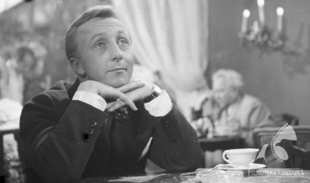 Bogumił Kobiela w filmie „Zezowate Szczęście”. 1960.