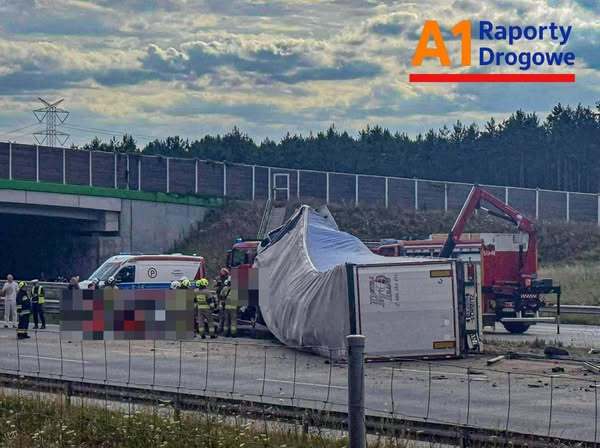 Brodowe A1 wypadek tir samochod osobowy 24 07 2025 1