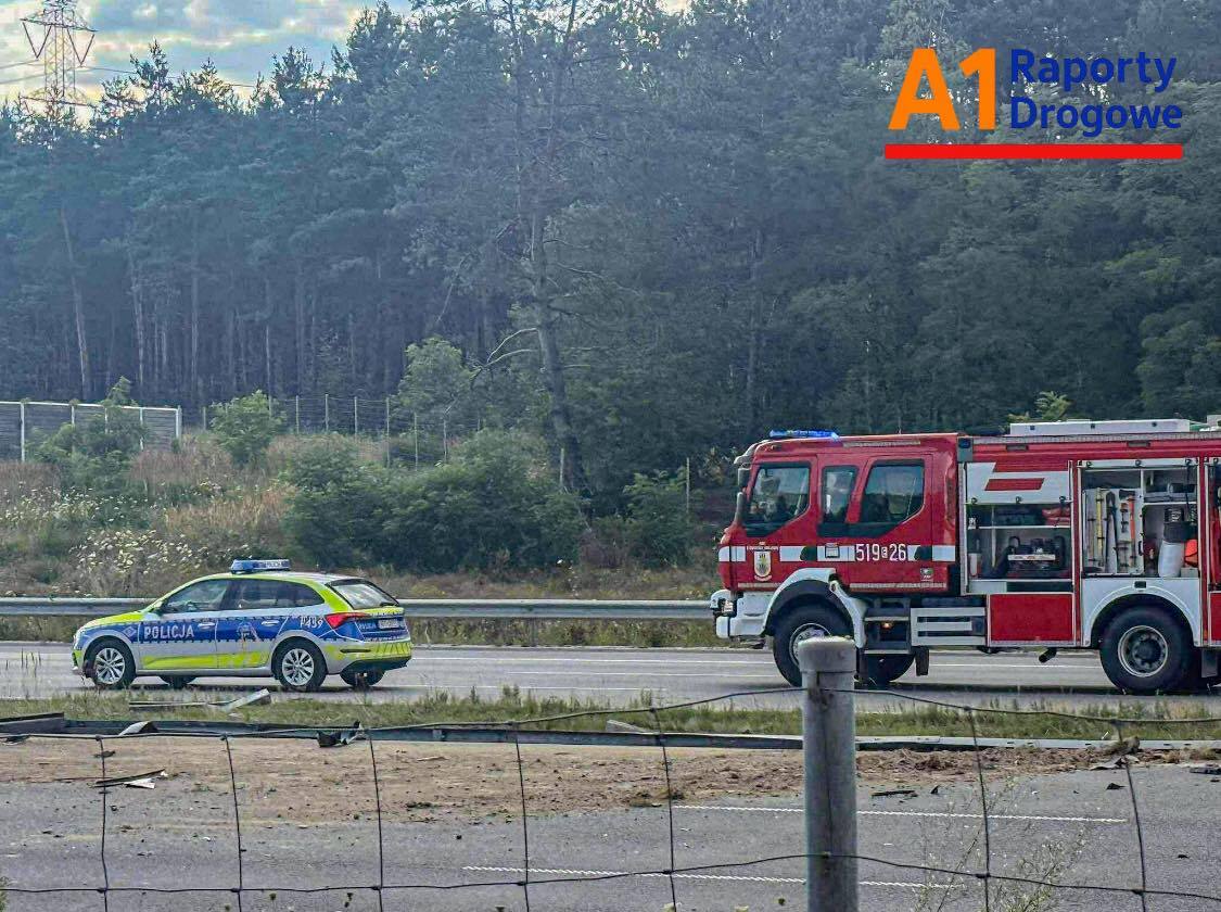 Brodowe A1 wypadek tir samochod osobowy 24 07 2025 2