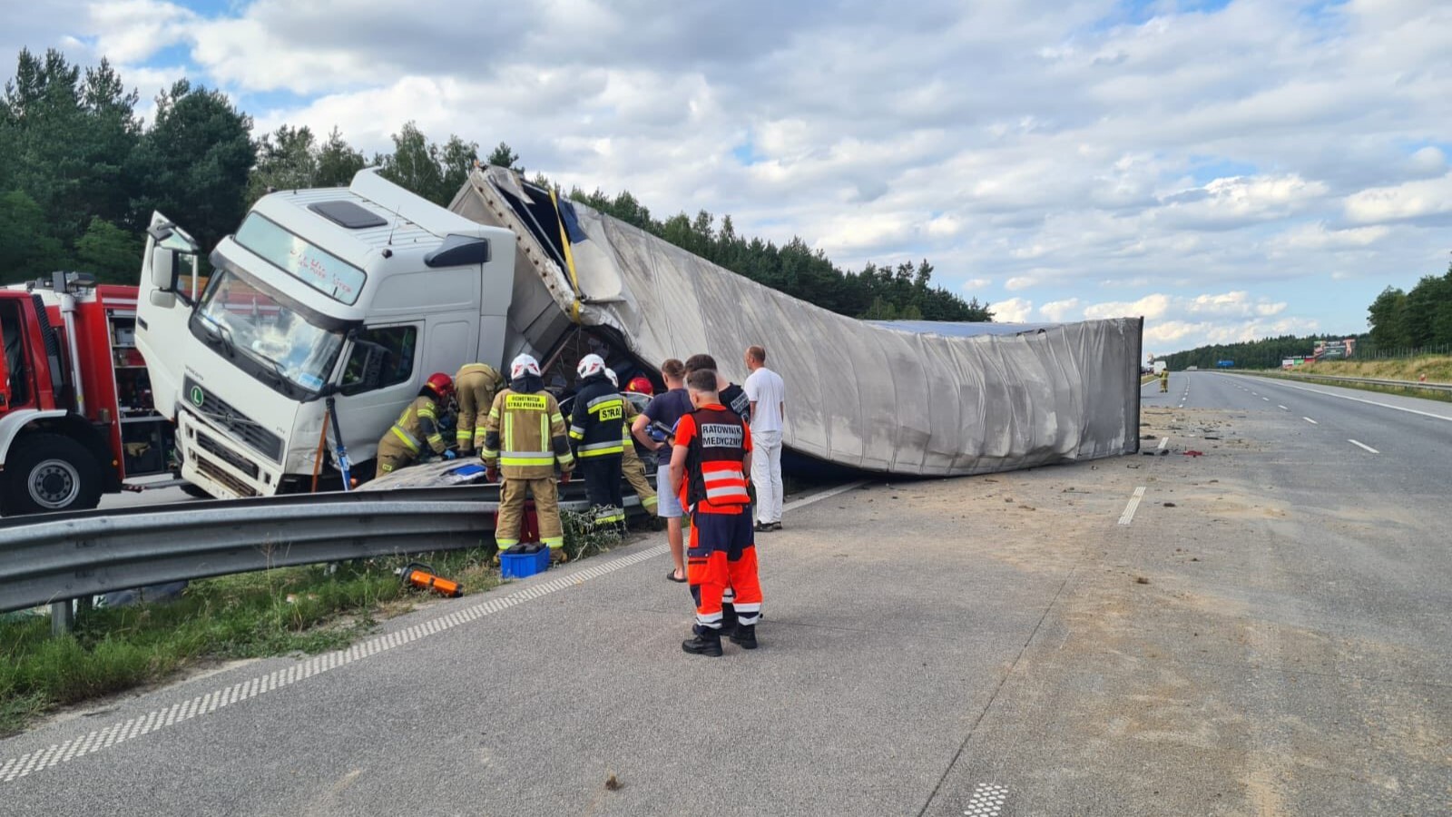 Brodowe A1 wypadek tir samochód osobowy 24 07 2025