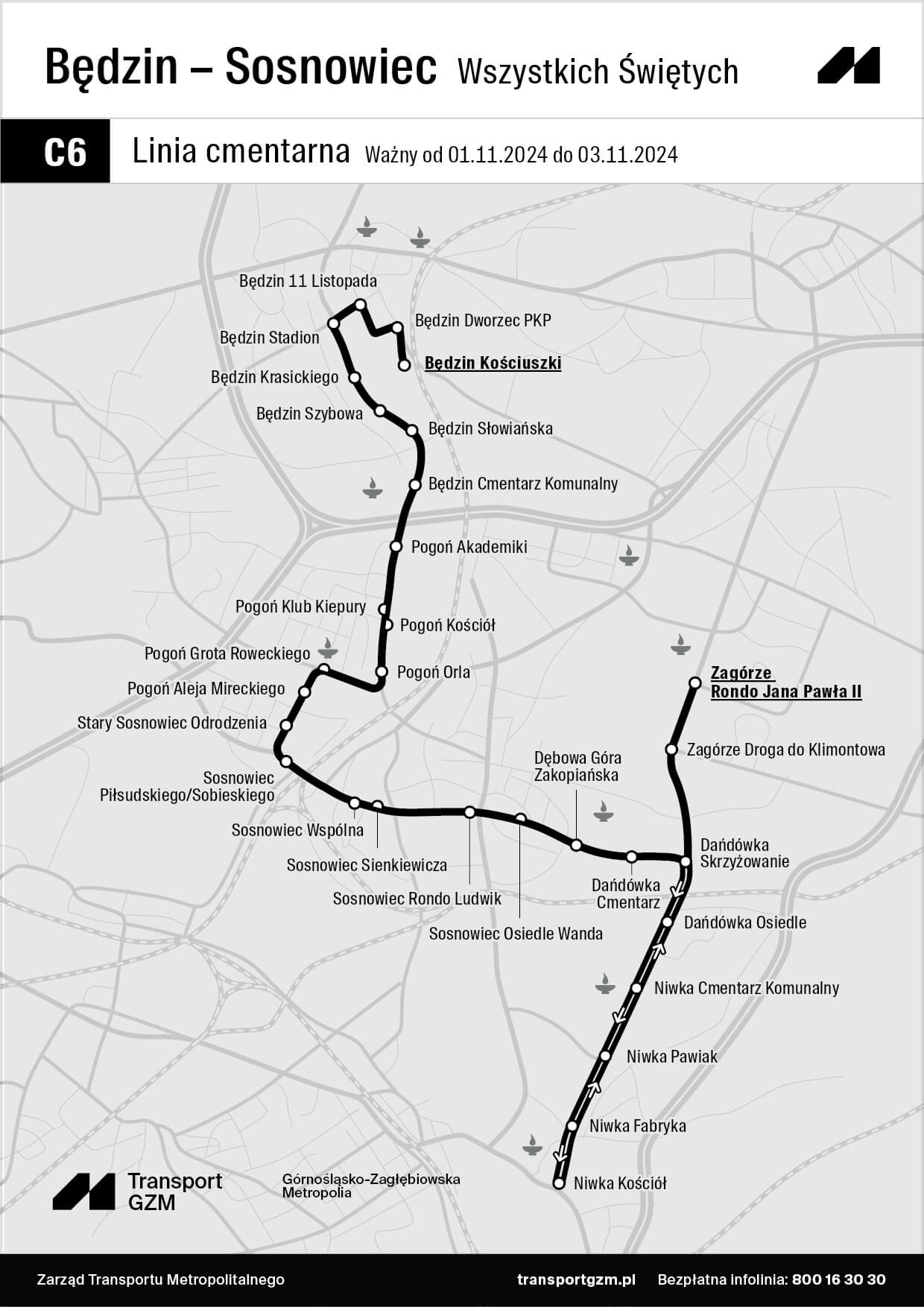 Linia C6 Będzin i Sosnowiec