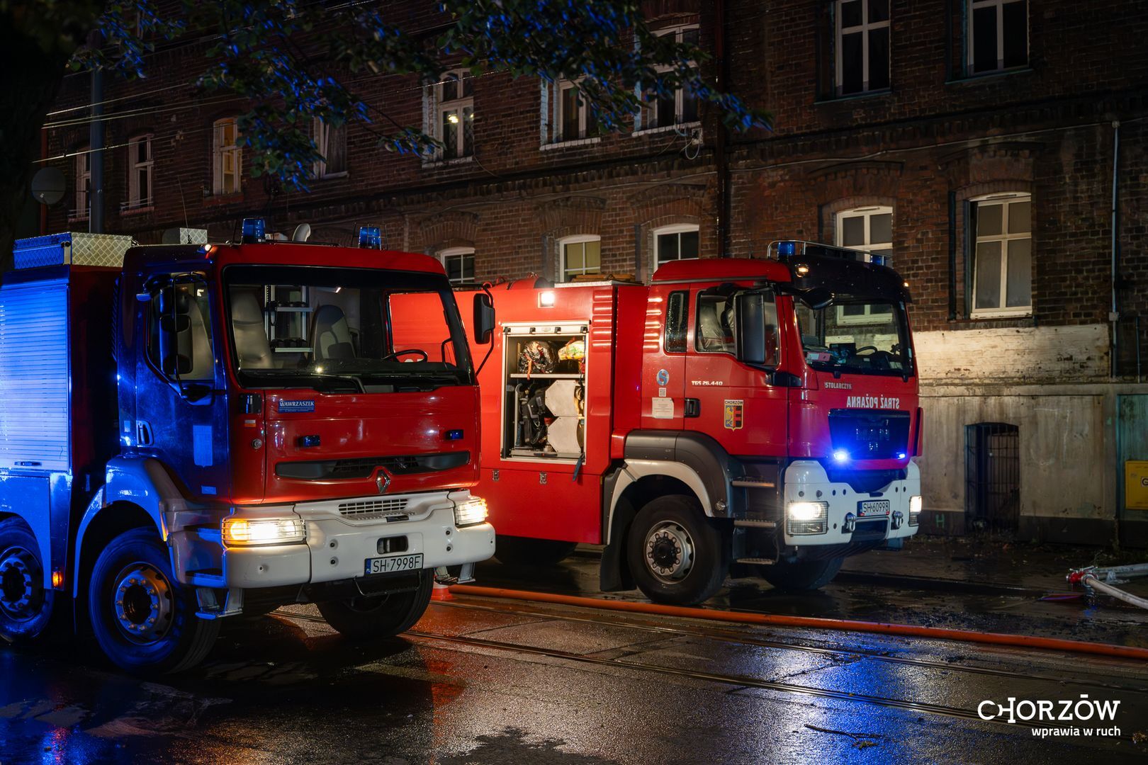 Chorzów. Ul. Hajducka 61. Pożar. 6 września 2025.
