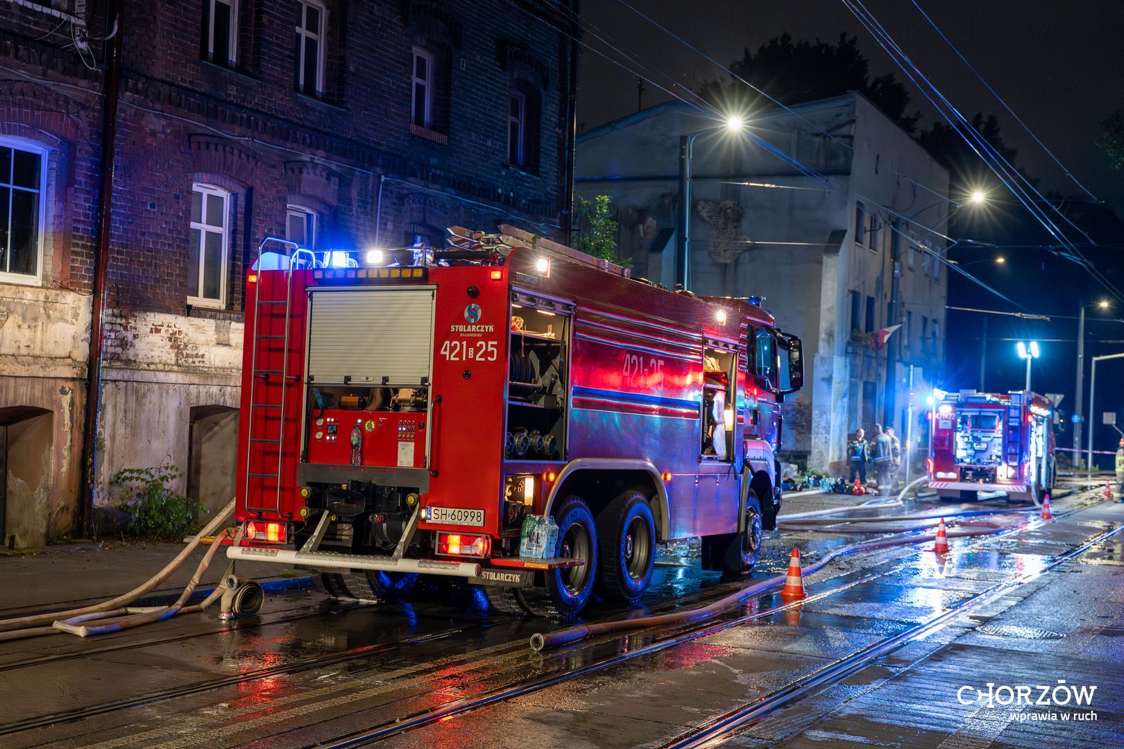 Chorzów. Ul. Hajducka 61. Pożar. 6 września 2025.