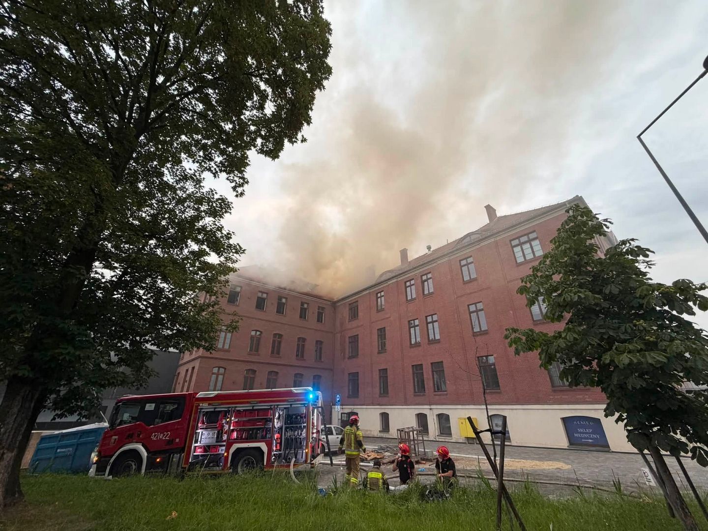Chorzów. Pożar kamienicy w okolicach ulic Tadeusza Kościuszki i Stanisława Moniuszki. 22 lipca 2026