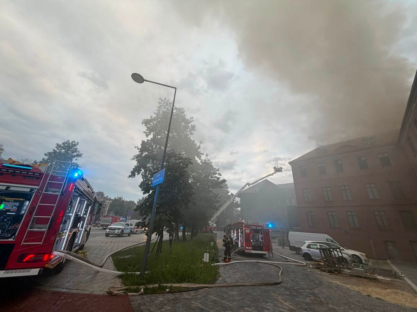 Chorzów. Pożar kamienicy w okolicach ulic Tadeusza Kościuszki i Stanisława Moniuszki. 22 lipca 2026