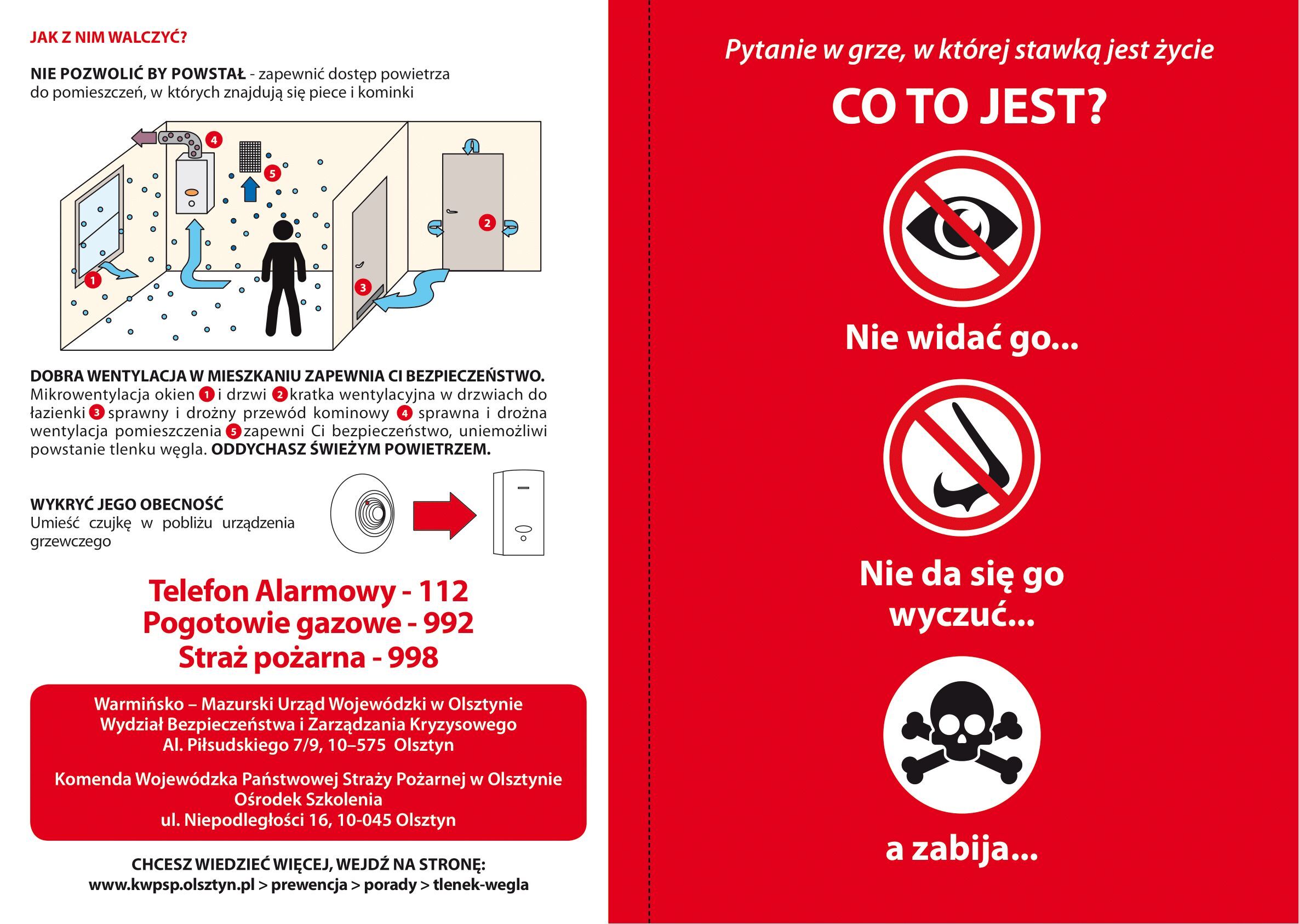 Czad – jak mu się nie dać? Broszura informacyjna.