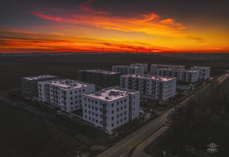 Czeladź. Ulica generała Józefa Hallera. Budowa osiedla TBS. Marzec 2025.