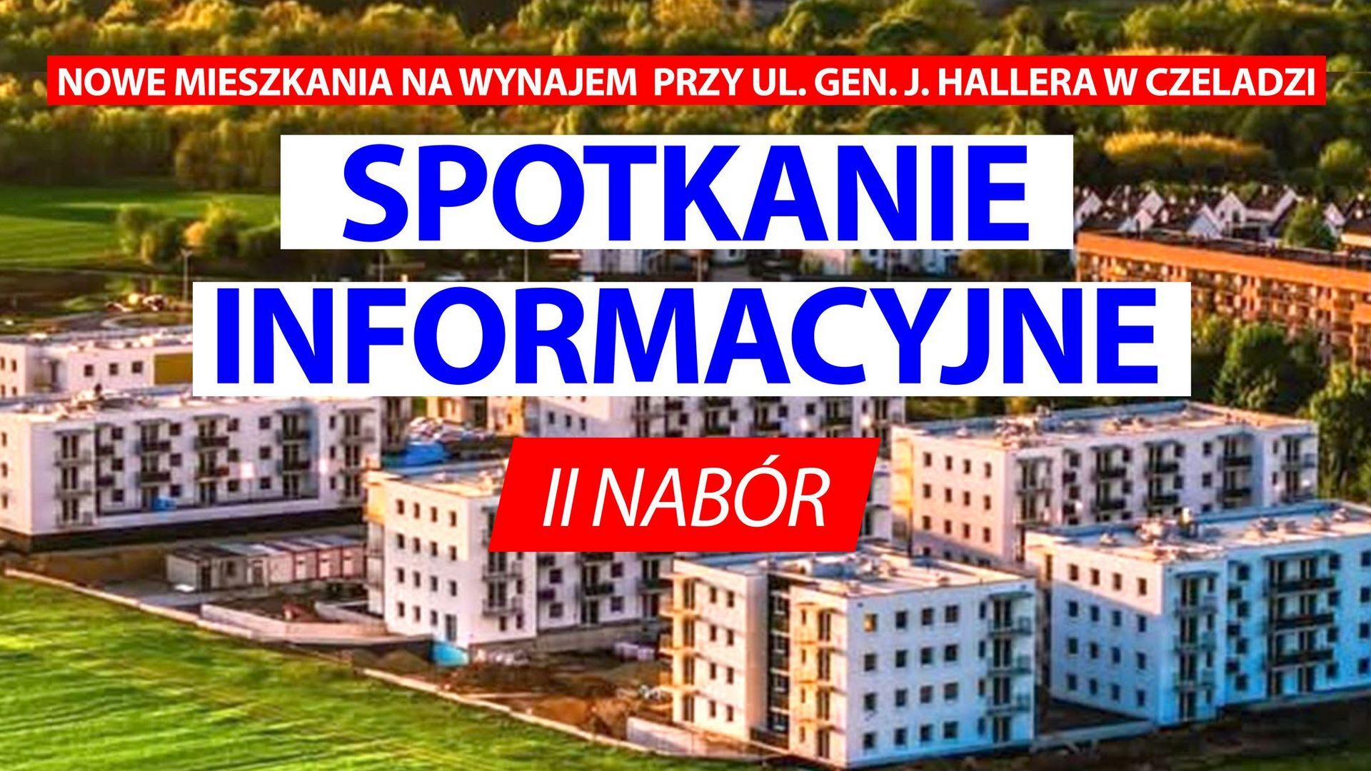 Czeladź. Ulica generała Józefa Hallera. Spotkanie informacyjne w sprawie zapisów na mieszkania na II części osiedla mieszkaniowego TBS. 8 września 2025.