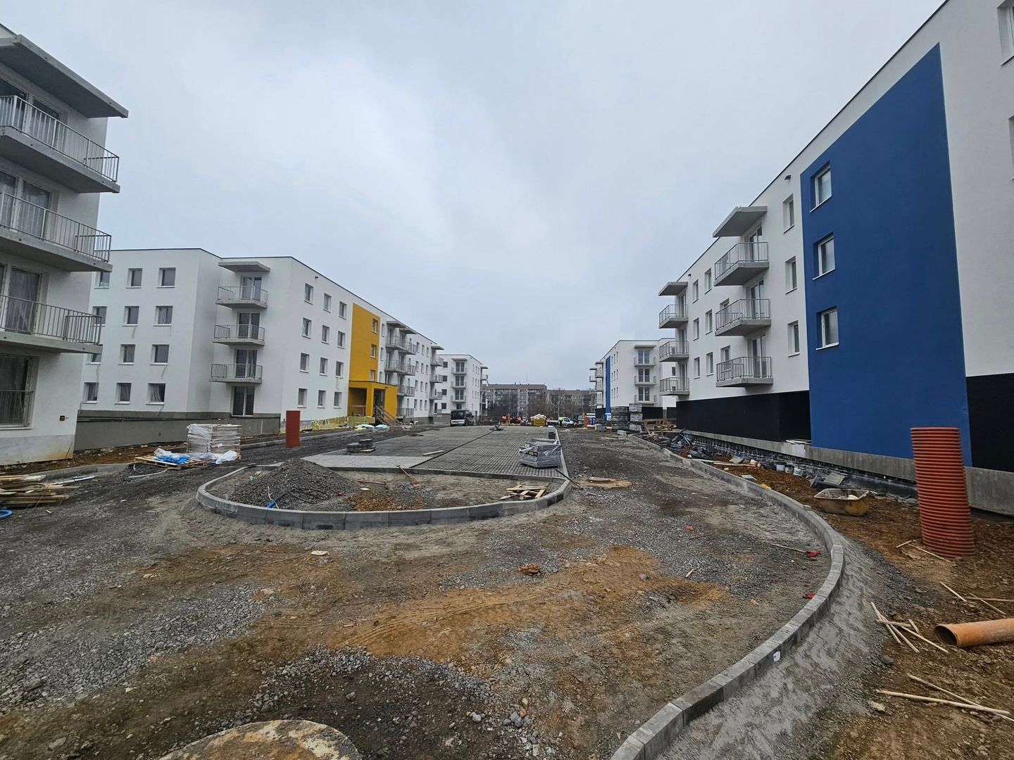 Czeladź. Ulica generała Józefa Hallera. Budowa osiedla TBS. Luty 2025.