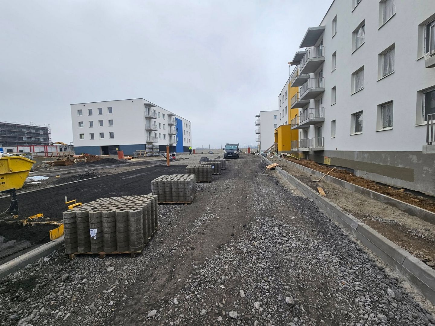 Czeladź. Ulica generała Józefa Hallera. Budowa osiedla TBS. Luty 2025.