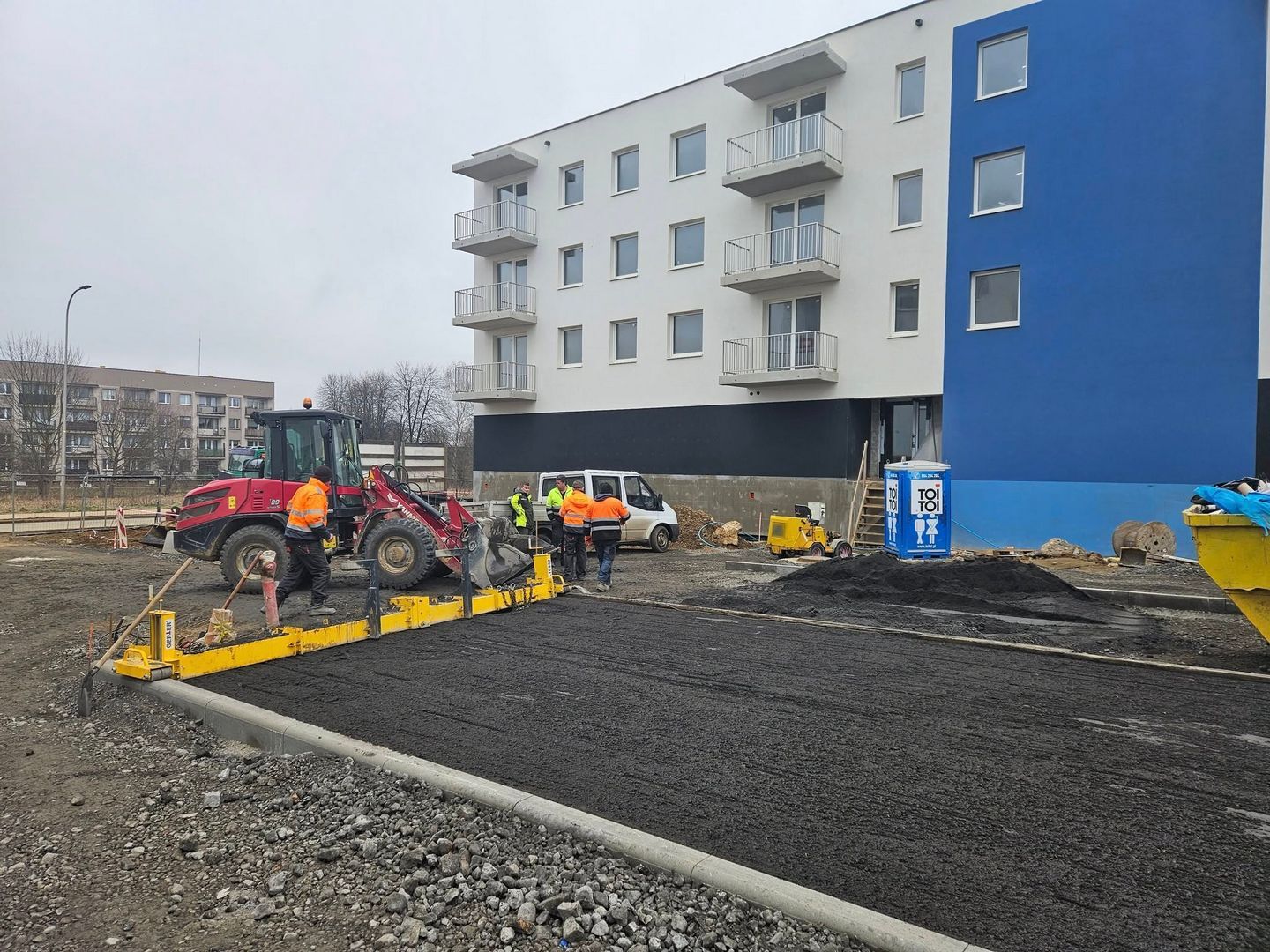 Czeladź. Ulica generała Józefa Hallera. Budowa osiedla TBS. Luty 2025.