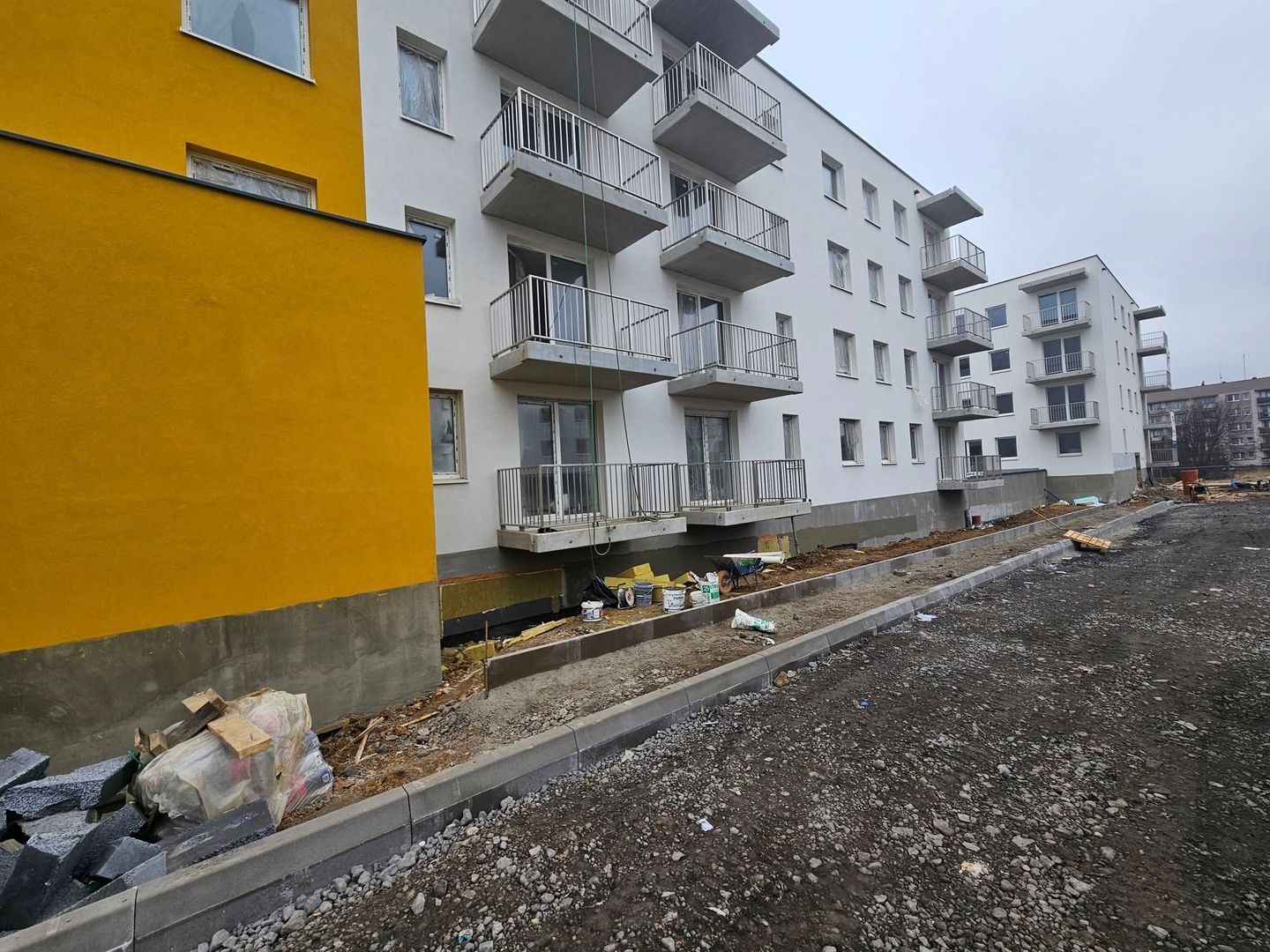 Czeladź. Ulica generała Józefa Hallera. Budowa osiedla TBS. Luty 2025.