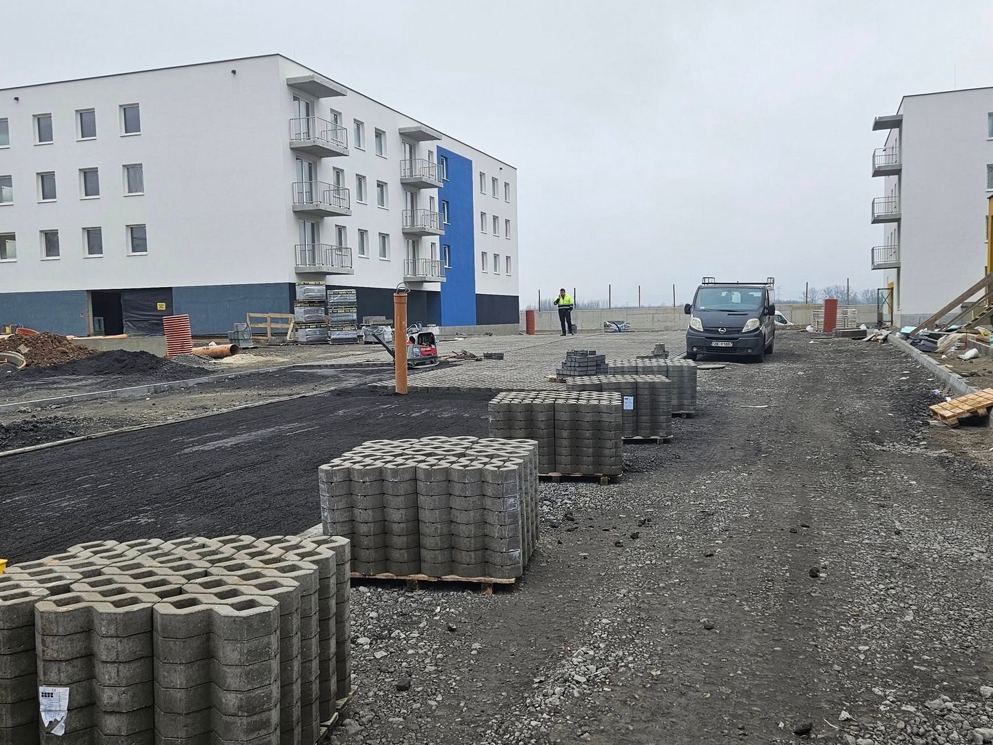 Czeladź. Ulica generała Józefa Hallera. Budowa osiedla TBS. Luty 2025.