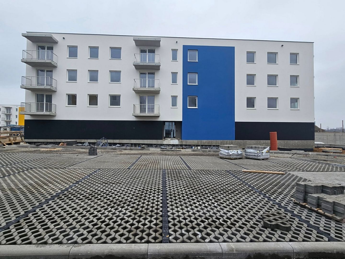 Czeladź. Ulica generała Józefa Hallera. Budowa osiedla TBS. Luty 2025.