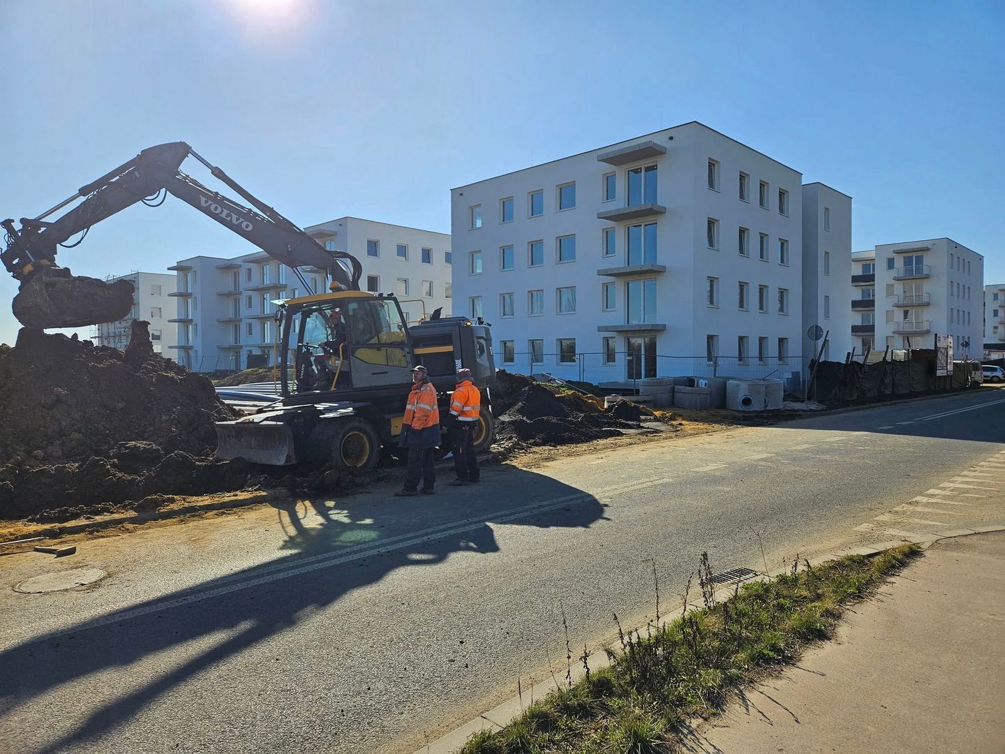 Czeladź. Ulica generała Józefa Hallera. Budowa osiedla TBS. Luty 2025.