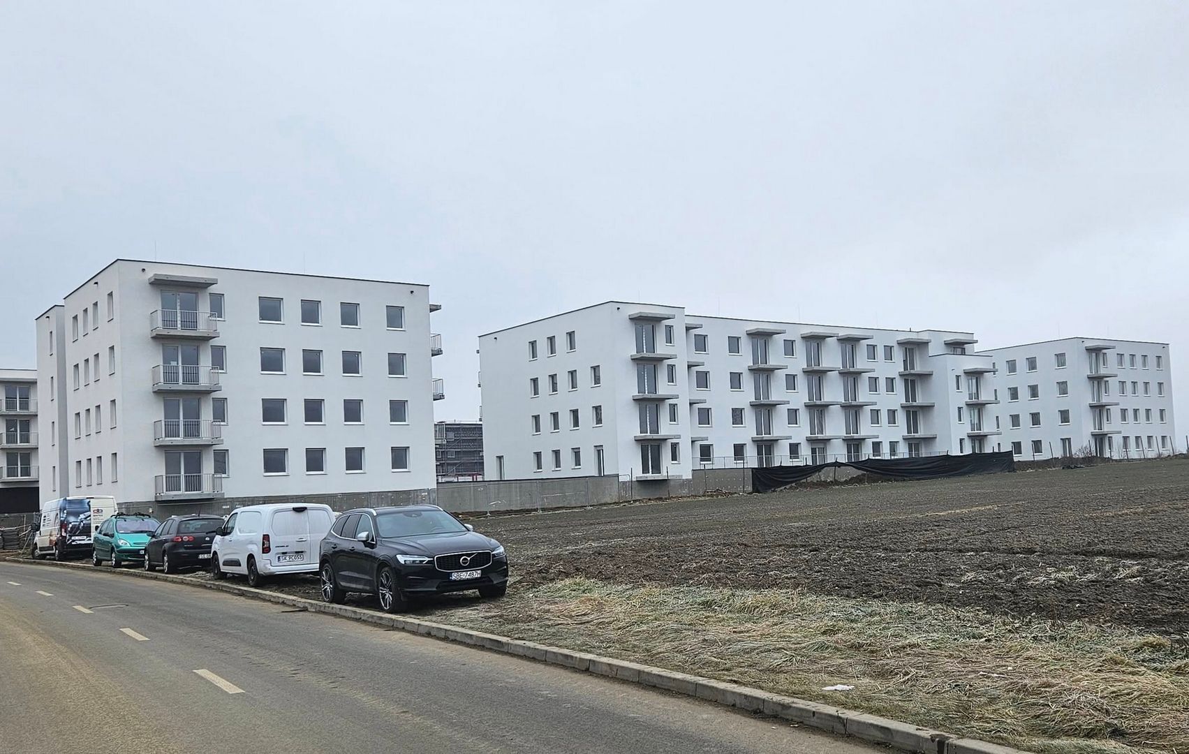 Czeladź. Ulica generała Józefa Hallera. Budowa osiedla TBS. Luty 2025.