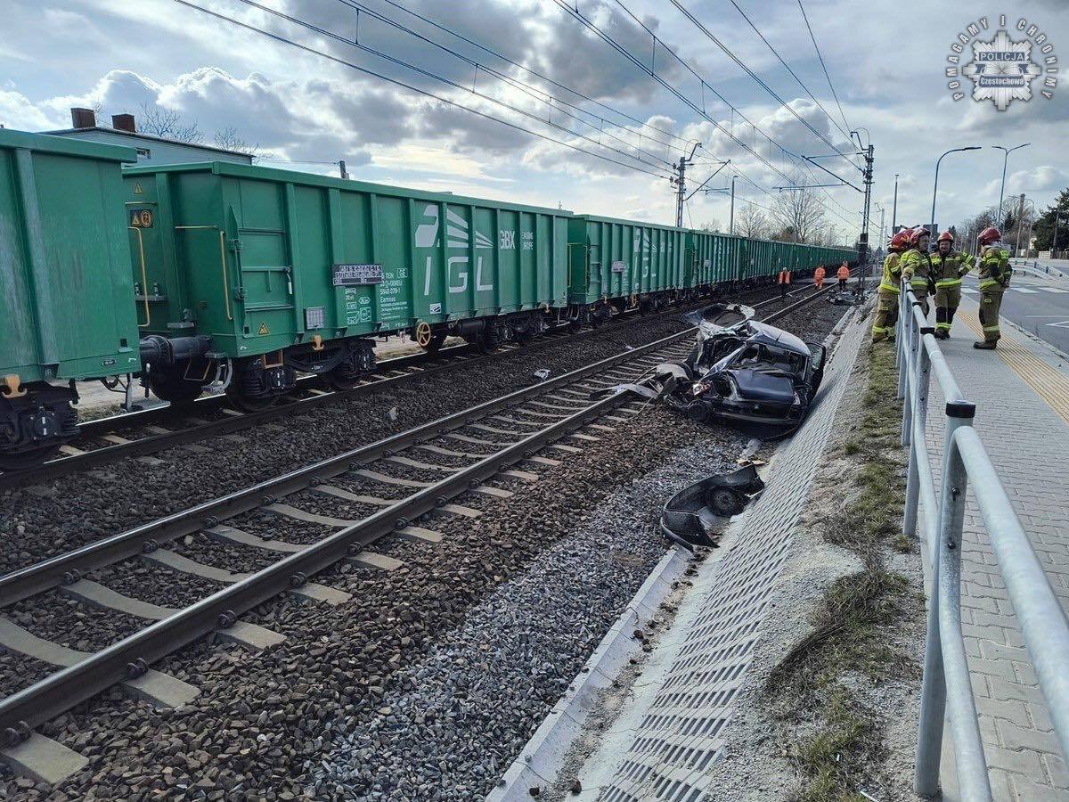 Częstochowa. Wypadek na przejeździe kolejowym przy ulicy Mała Warszawka. 12 marca 2025.