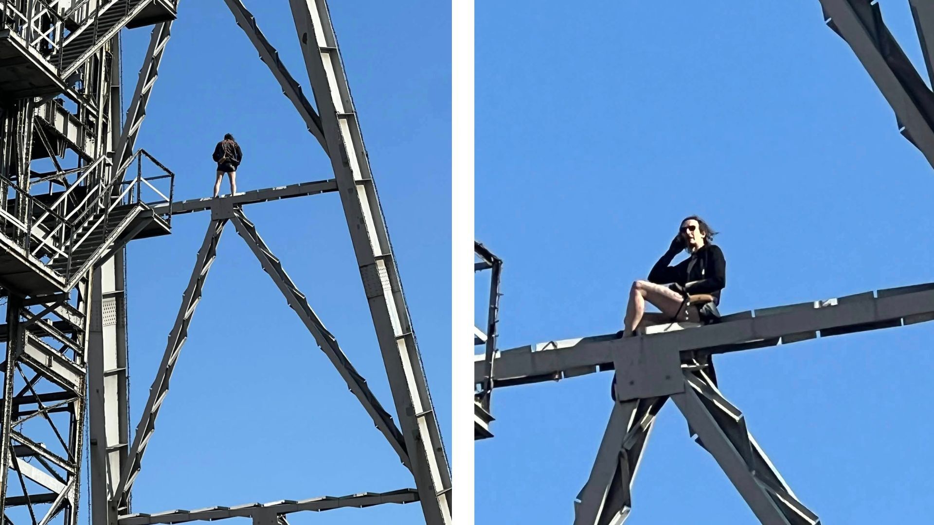 Mężczyzna wspiął się na wieżę przy SCC Katowice