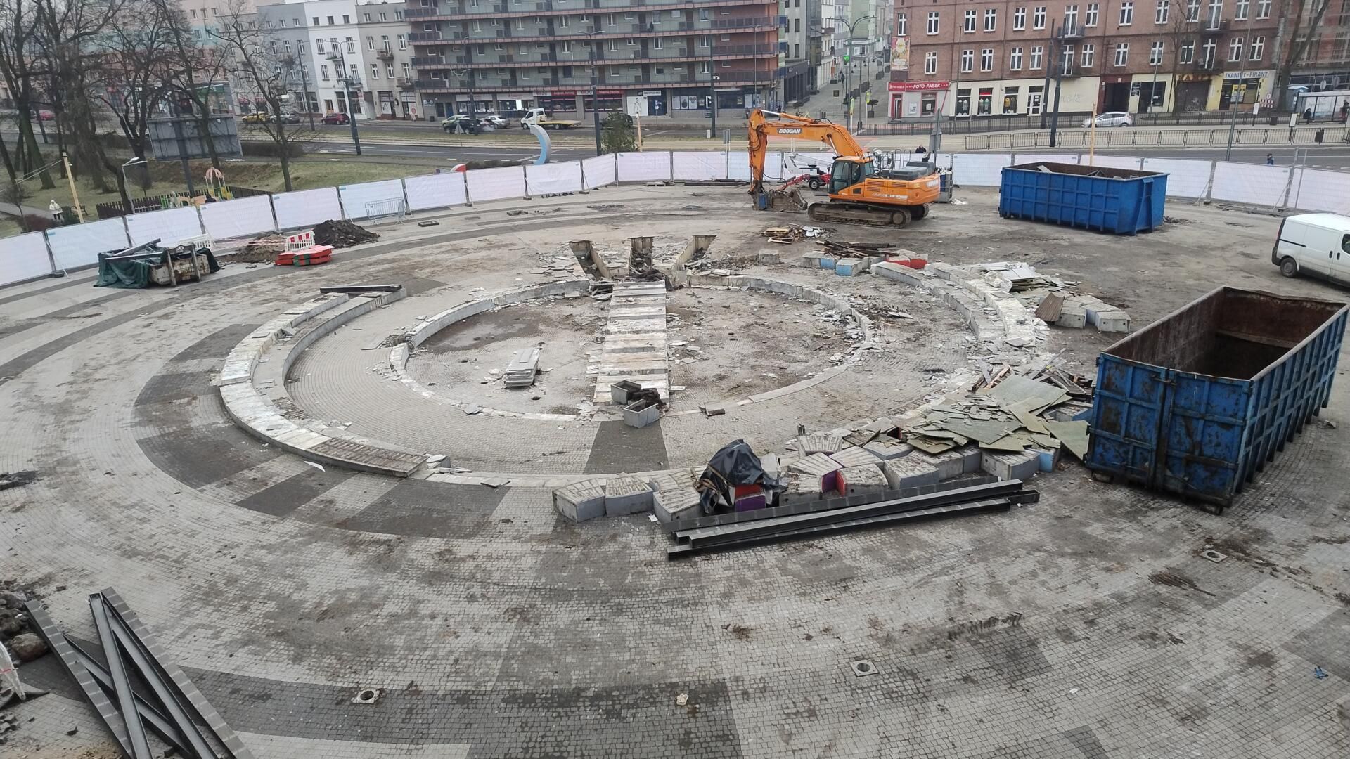 Dąbrowa Górnicza. Centrum Handlowe „Pogoria”. Zdemontowana rotunda. Marzec 2025.