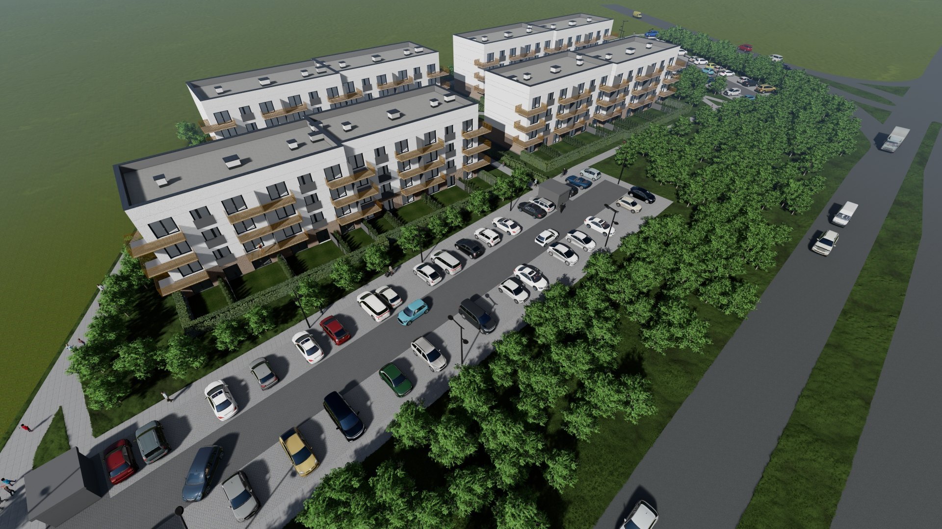 Dabrowa Górnicza-Gołonóg-Podlesie. Wizualizacja planowanego osiedla. Wrzesień 2025.