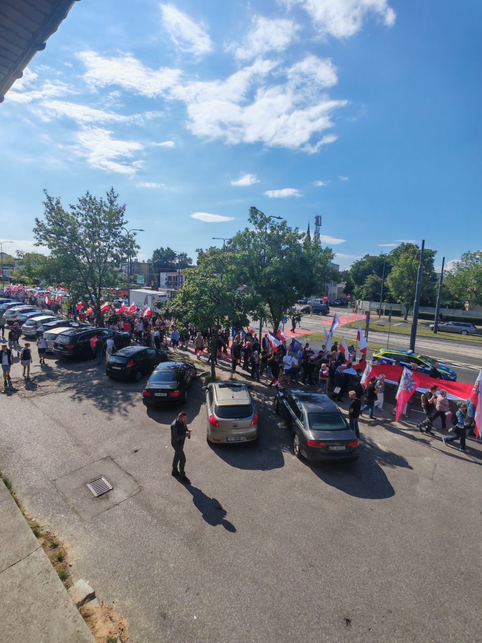 „Marsz obywatelski przeciwko nielegalnej imigracji” w Dąbrowie Górniczej. 31 lipca 2025.