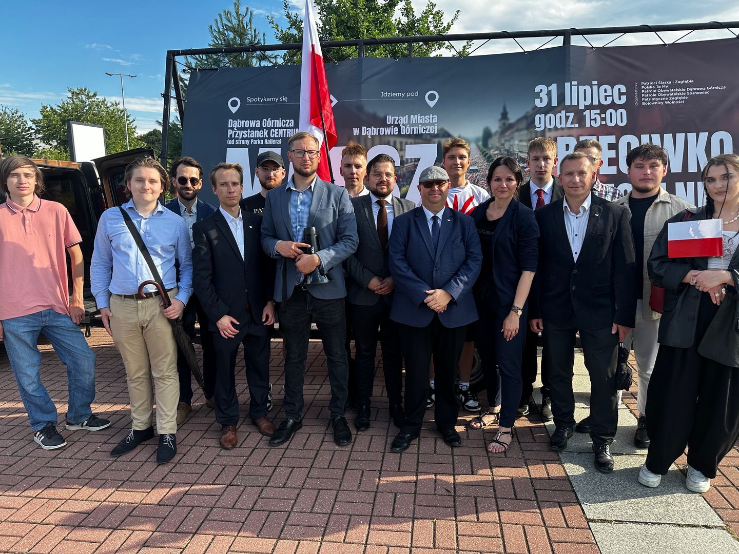 „Marsz obywatelski przeciwko nielegalnej imigracji” w Dąbrowie Górniczej. 31 lipca 2025.