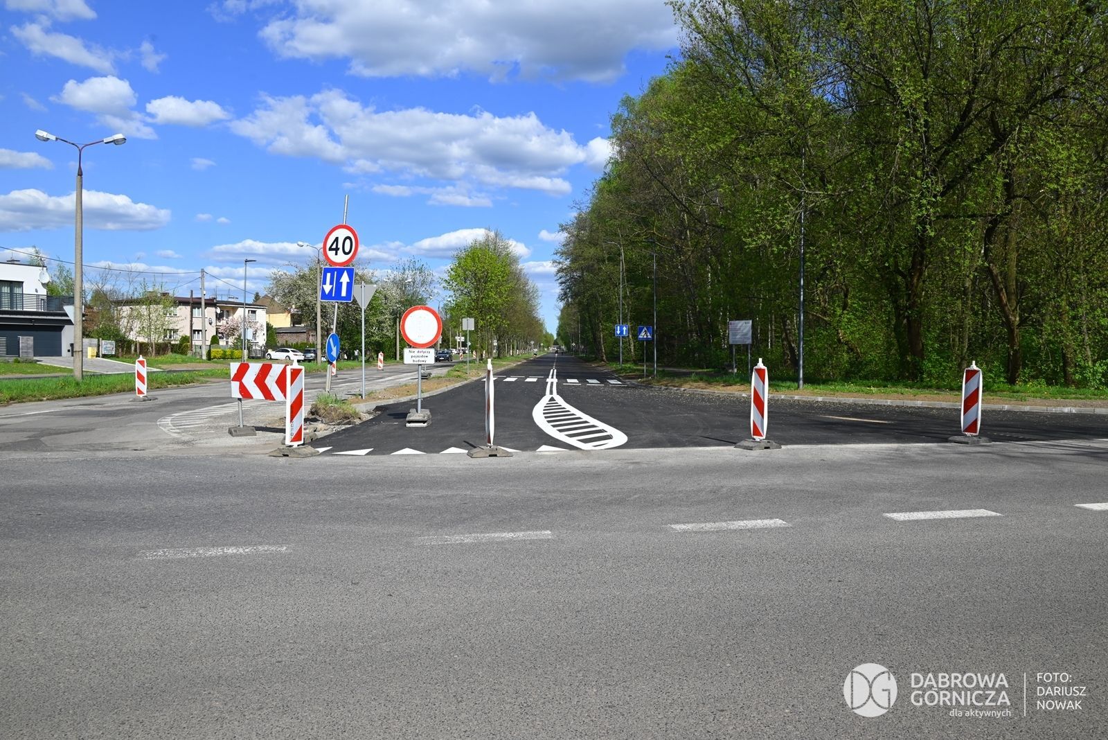 Dąbrowa Górnicza. Ul. Podlesie pod koniec remontu. 20 kwietnia 2025.