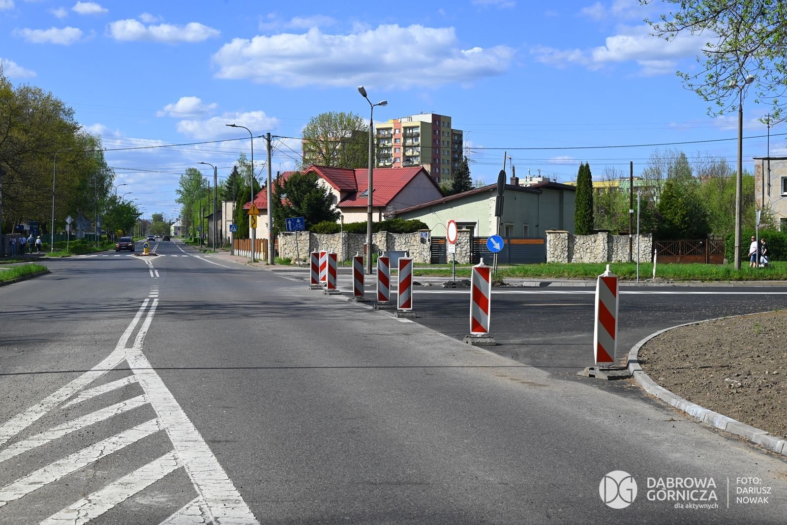 Dąbrowa Górnicza. Ul. Podlesie pod koniec remontu. 20 kwietnia 2025.