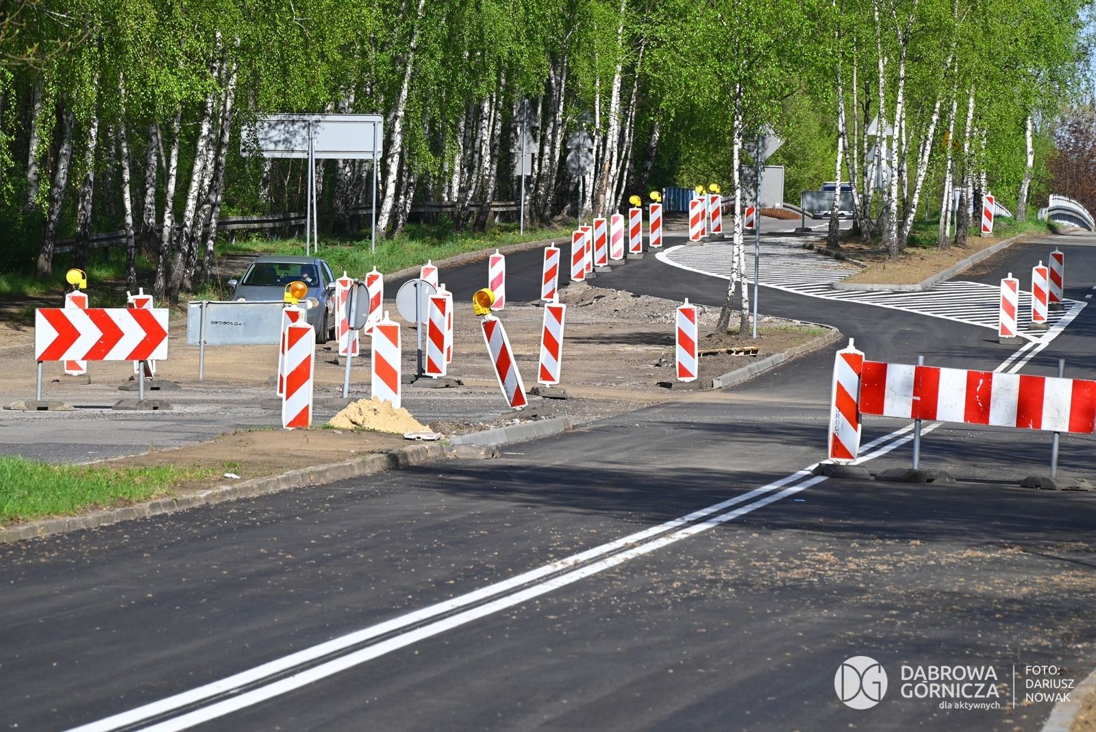 Dąbrowa Górnicza. Ul. Podlesie pod koniec remontu. 20 kwietnia 2025.