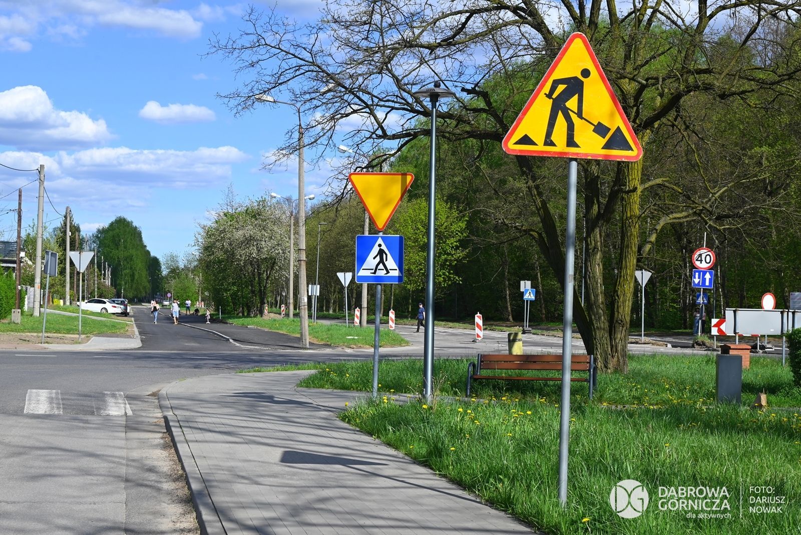 Dąbrowa Górnicza. Ul. Podlesie pod koniec remontu. 20 kwietnia 2025.