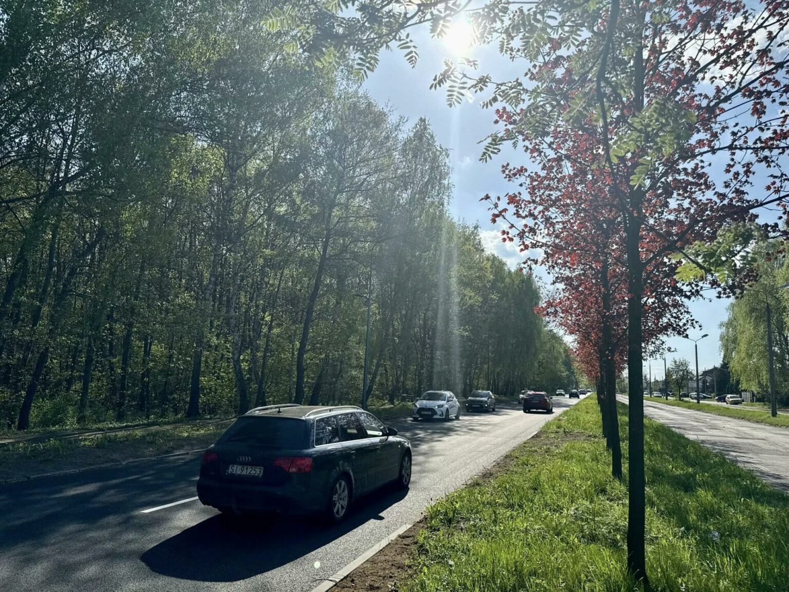 Dąbrowa Górnicza. Ul. Podlesie po remoncie. 24 kwietnia 2025.
