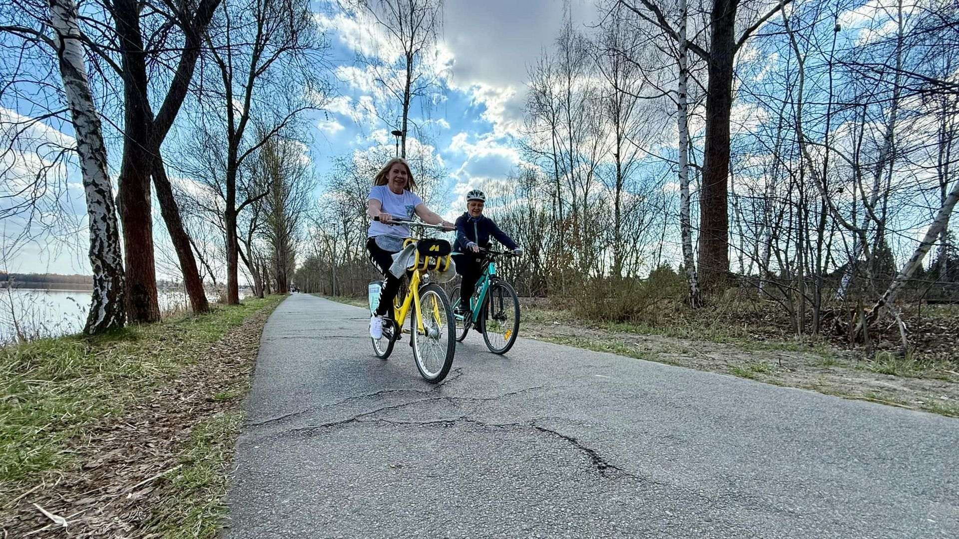 Dąbrowa Górnicza. Pogoria III. Ścieżka rowerowo-piesza. Uszkodzenia spowodowane korzeniami drzew.