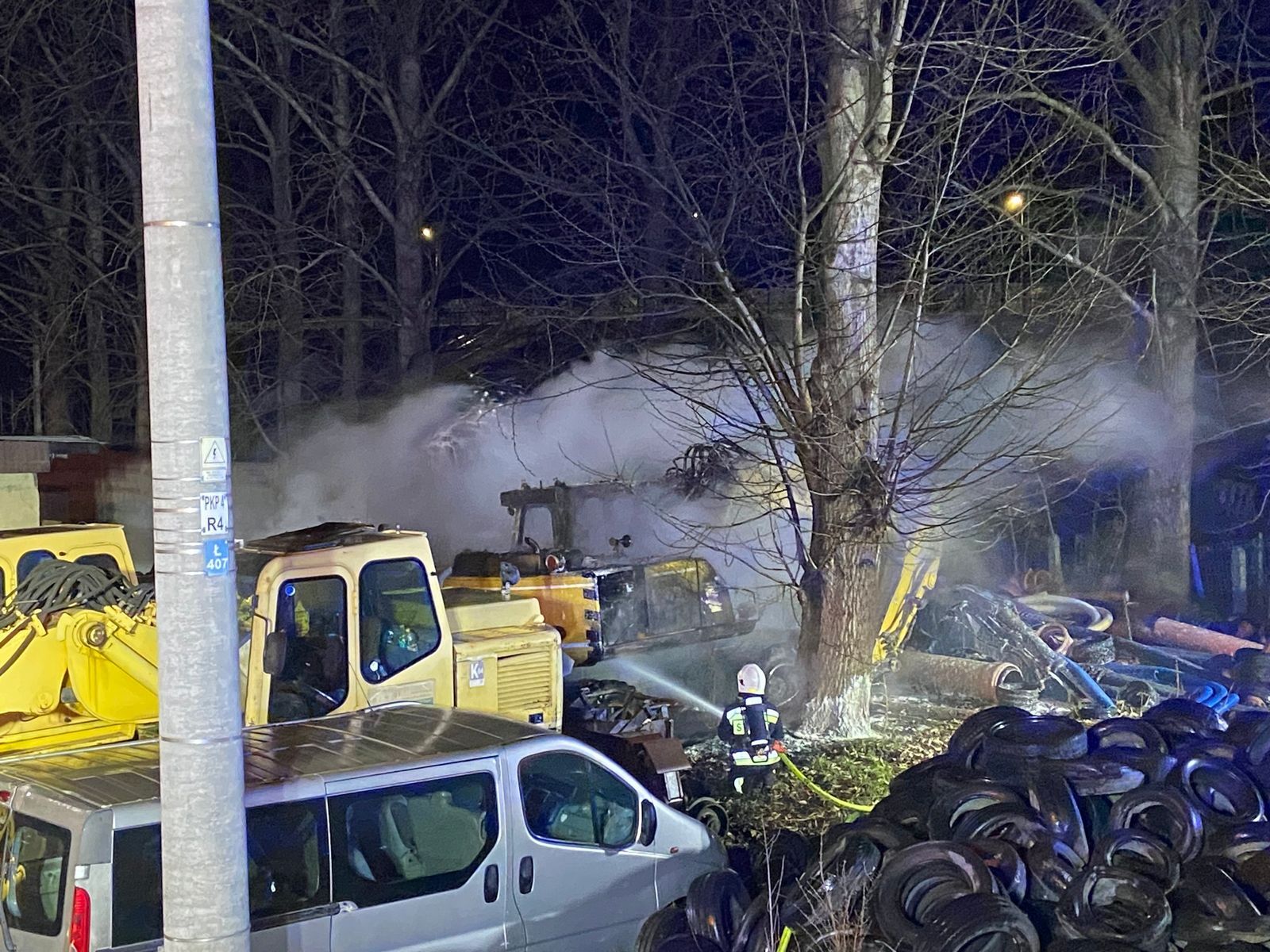 Dąbrowa Górnicza-Rudna. Pożar dwóch koparek. 31 marca 2025.