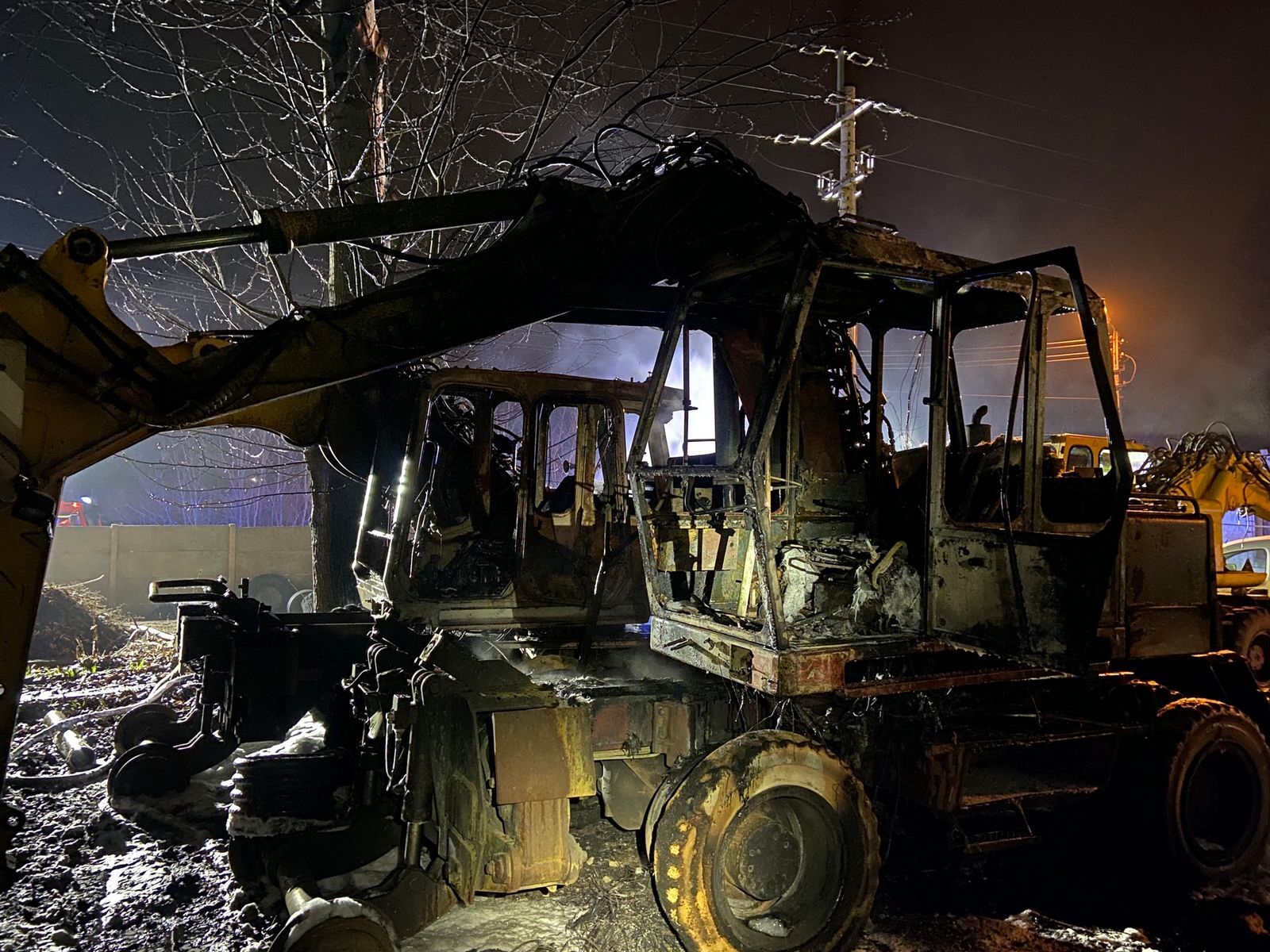 Dąbrowa Górnicza-Rudna. Pożar dwóch koparek. 31 marca 2025.