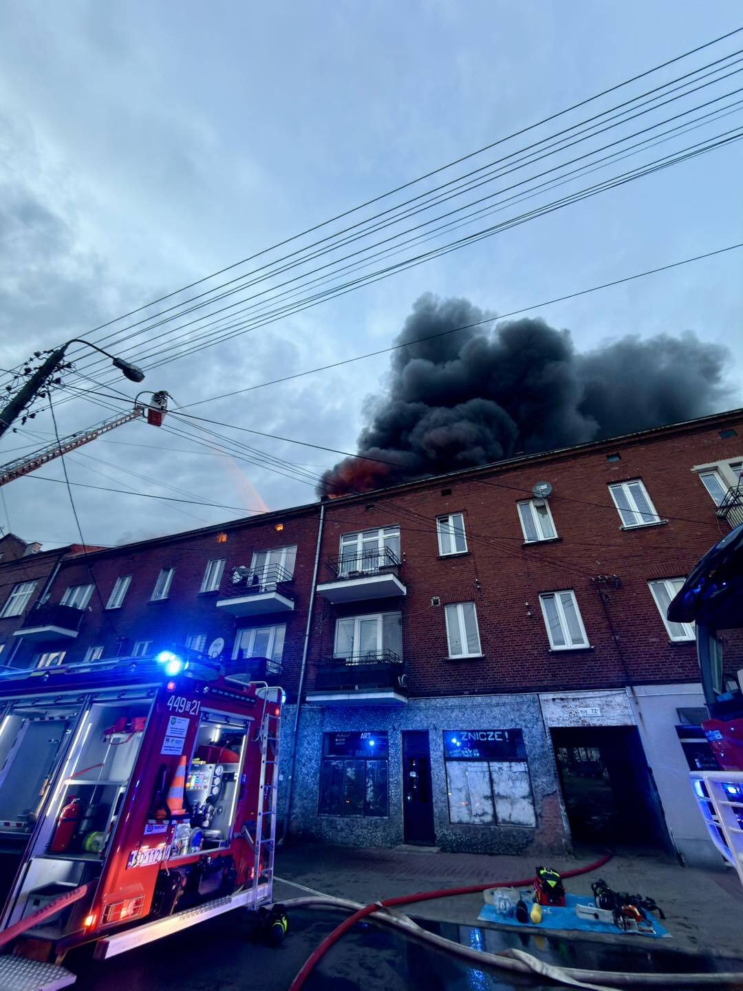 Dąbrowa Górnicza-Strzemieszyce. Pożar przy ulicy Warszawskiej 74. 10 marca 2026