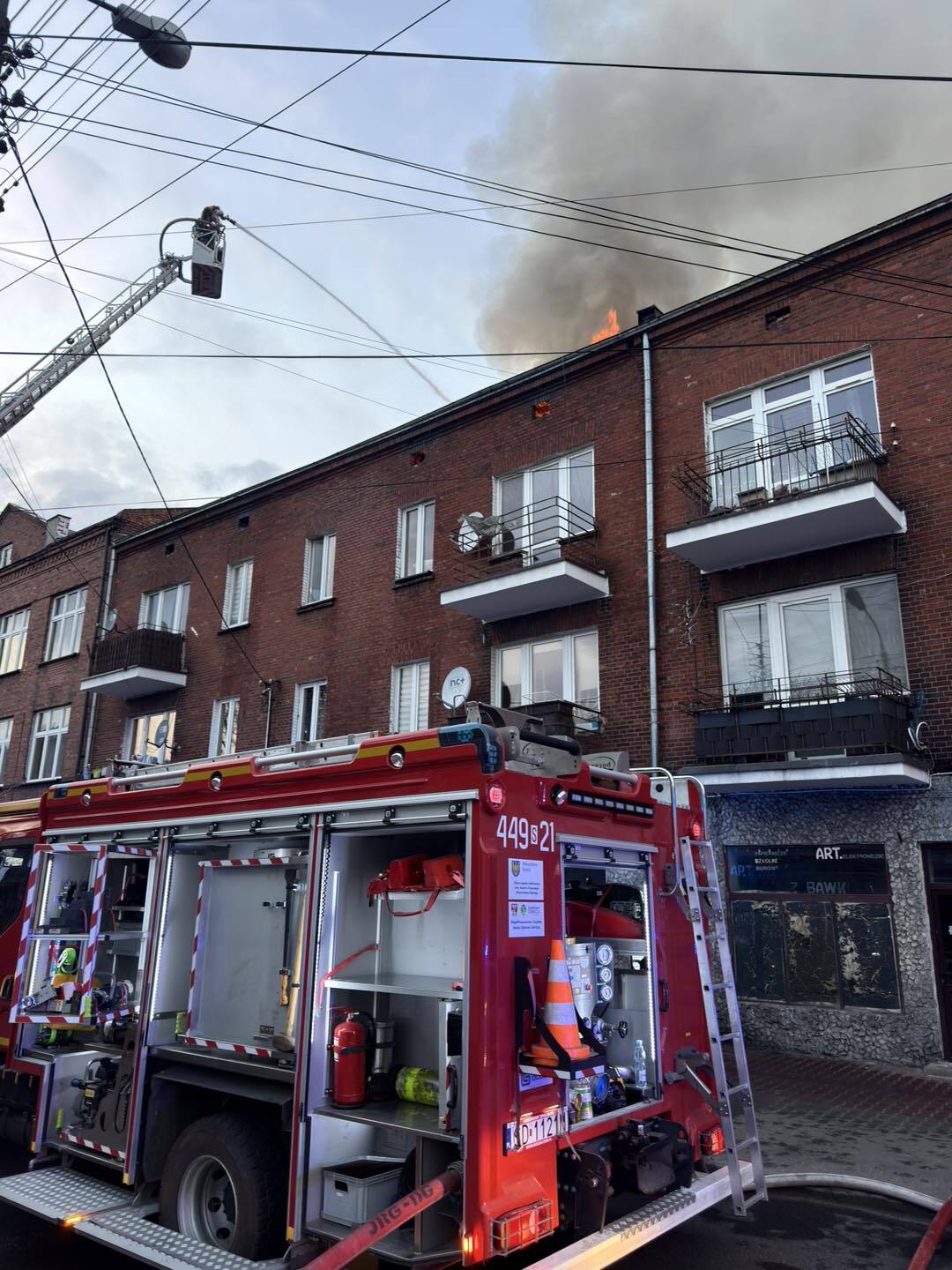 Dąbrowa Górnicza-Strzemieszyce. Pożar przy ulicy Warszawskiej 74. 10 marca 2026